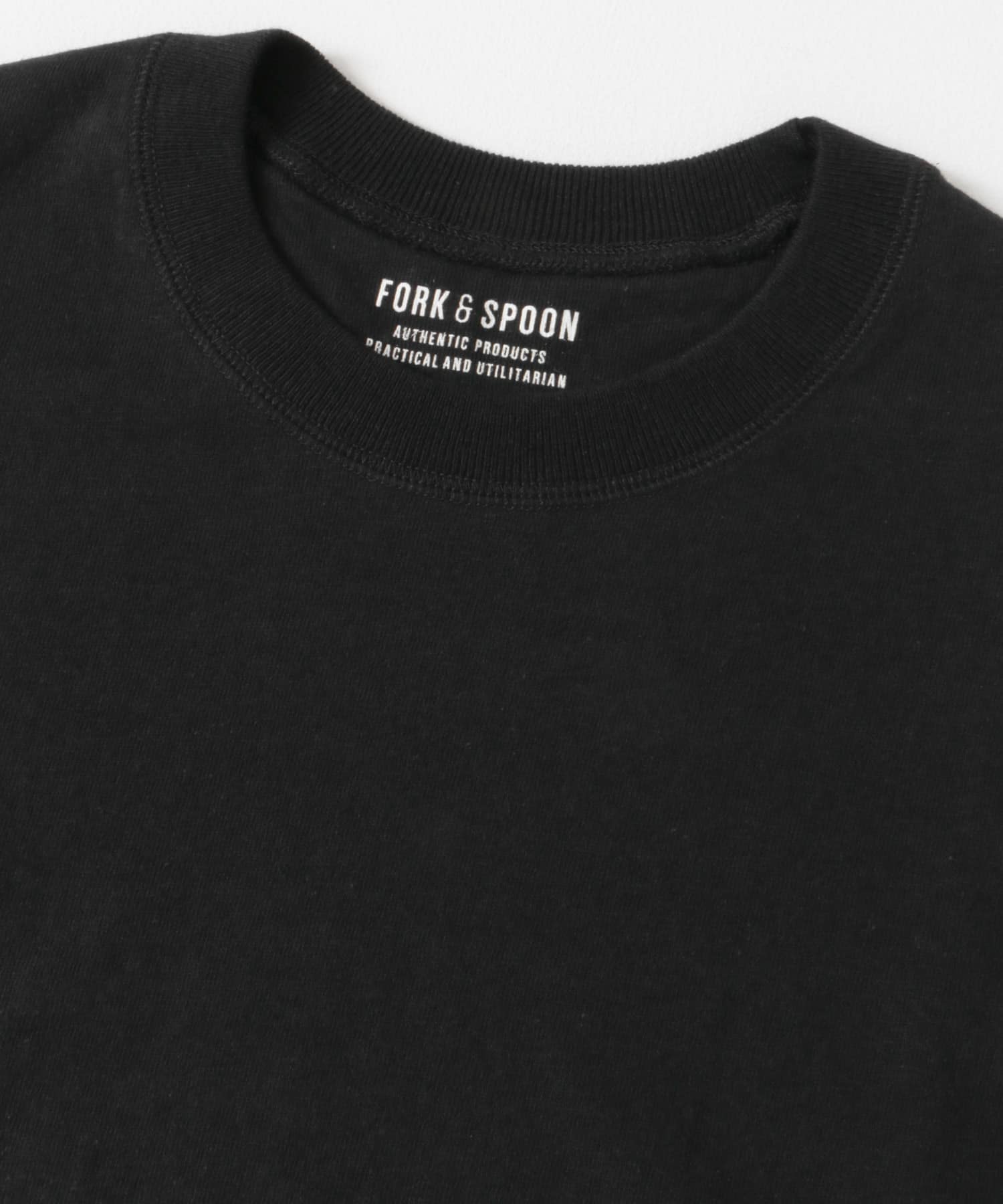 FORK&SPOON　リサイクルコットンショートスリーブTシャツ BLACK 1