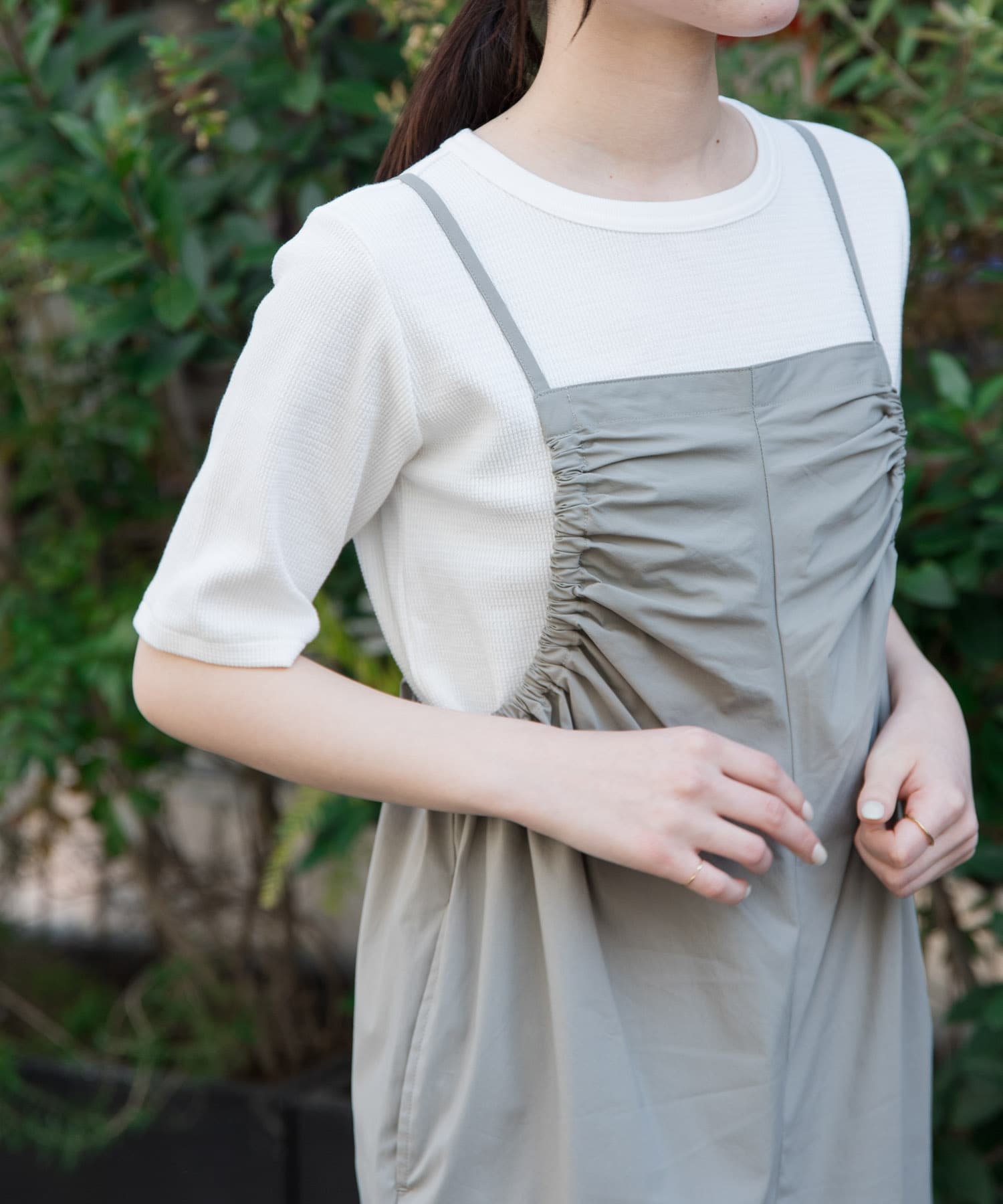 FORK&SPOON　ワッフルジャガードTシャツ