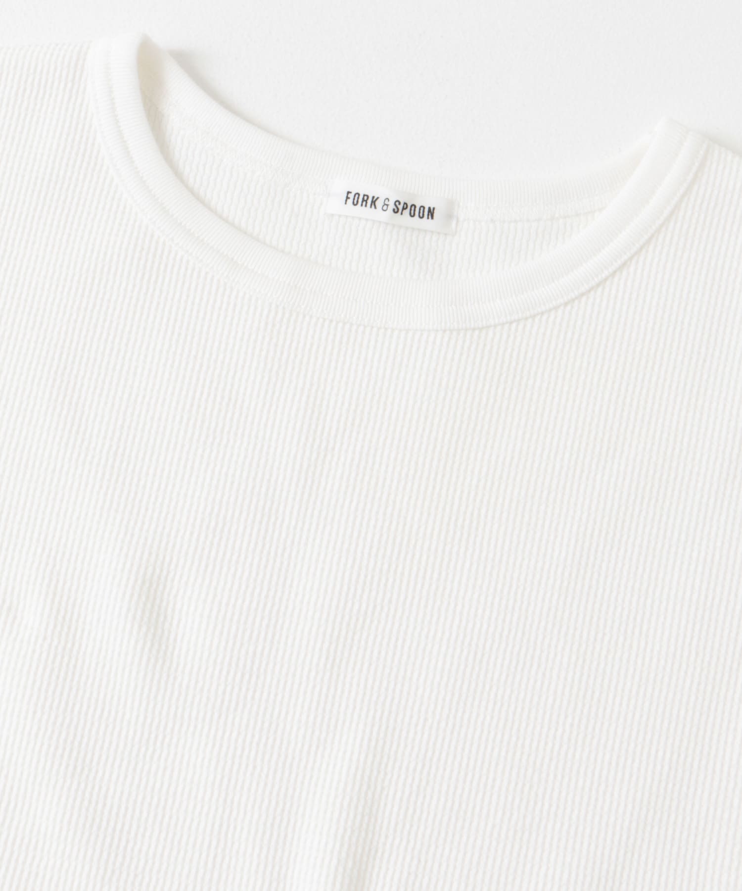 FORK&SPOON　ワッフルジャガードTシャツ OFF 1