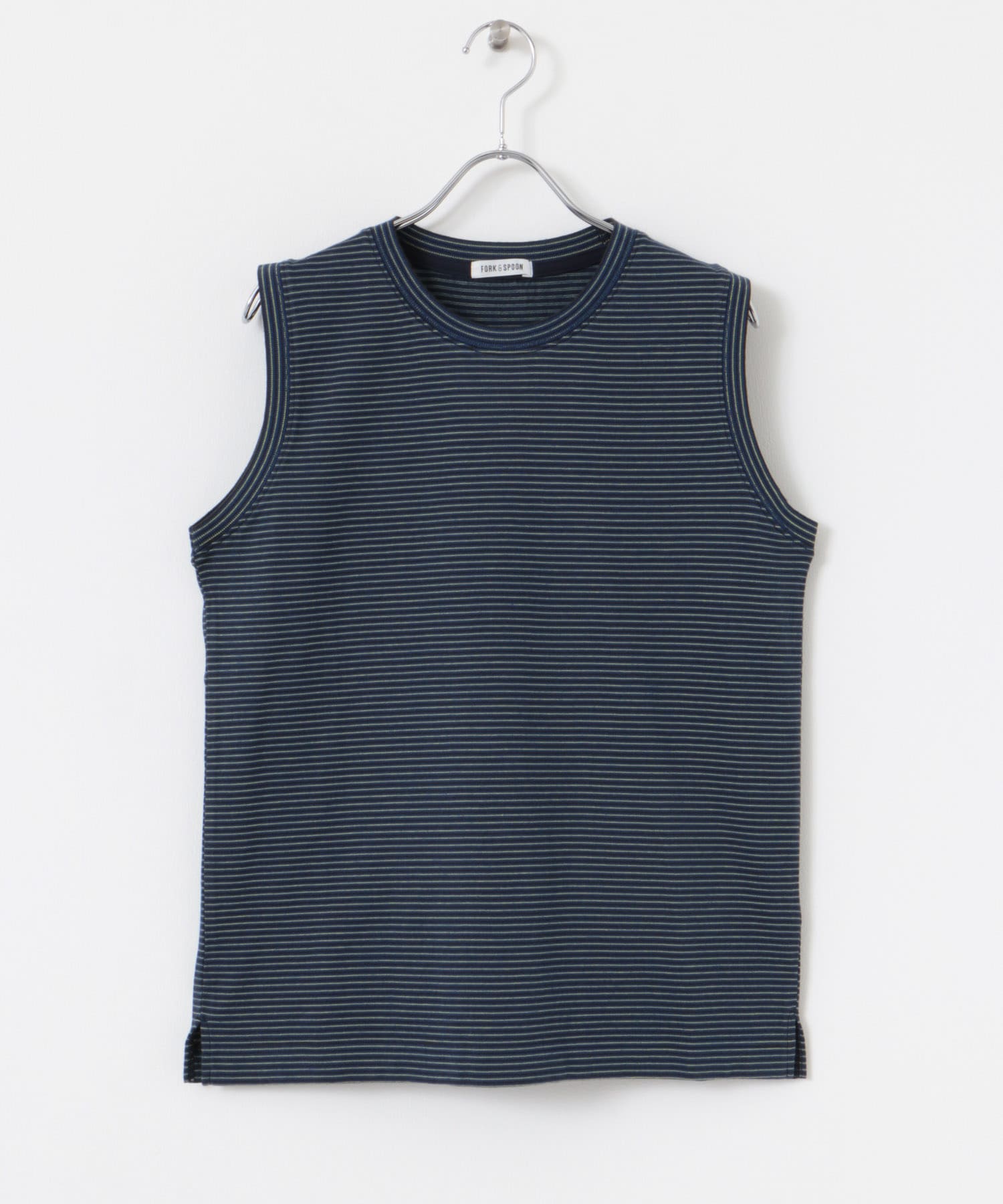FORK&SPOON　マルチカラーボーダーノースリーブTシャツ NAVY 1