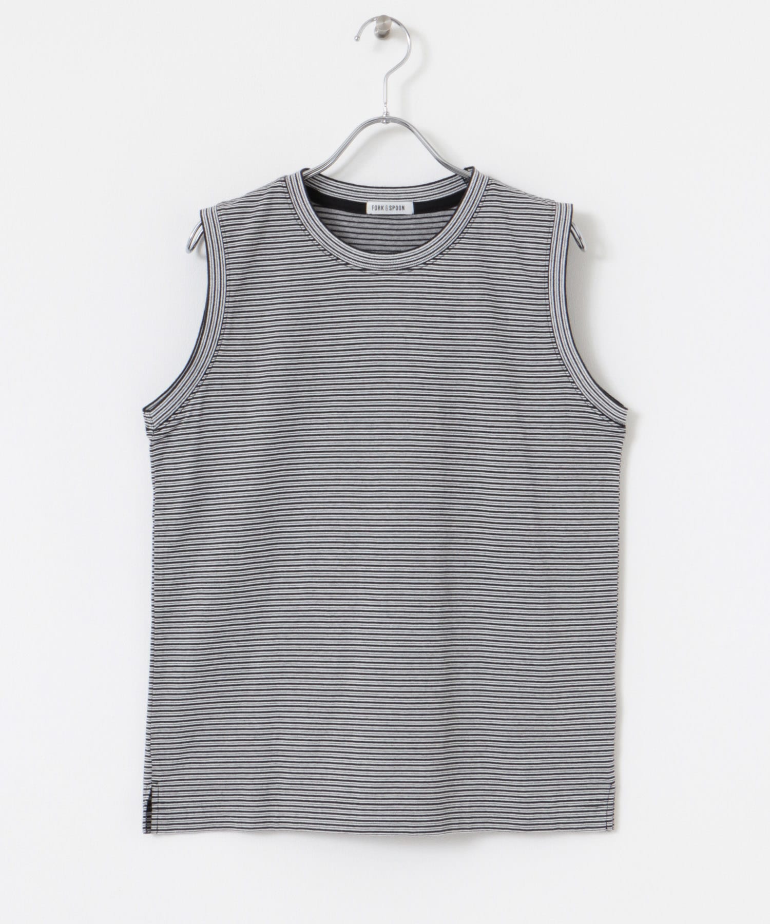 FORK&SPOON　マルチカラーボーダーノースリーブTシャツ BLACK 1