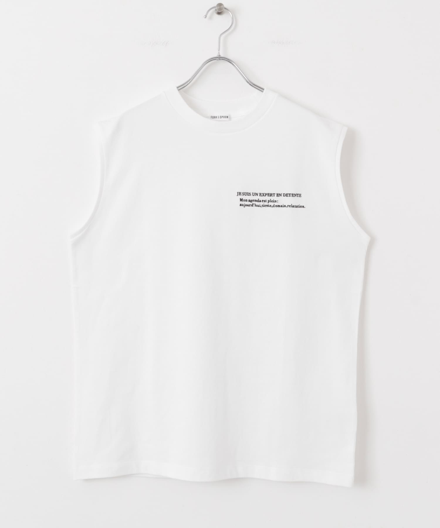 FORK&SPOON　エンブロイダリーノースリーブTシャツ OFF 1