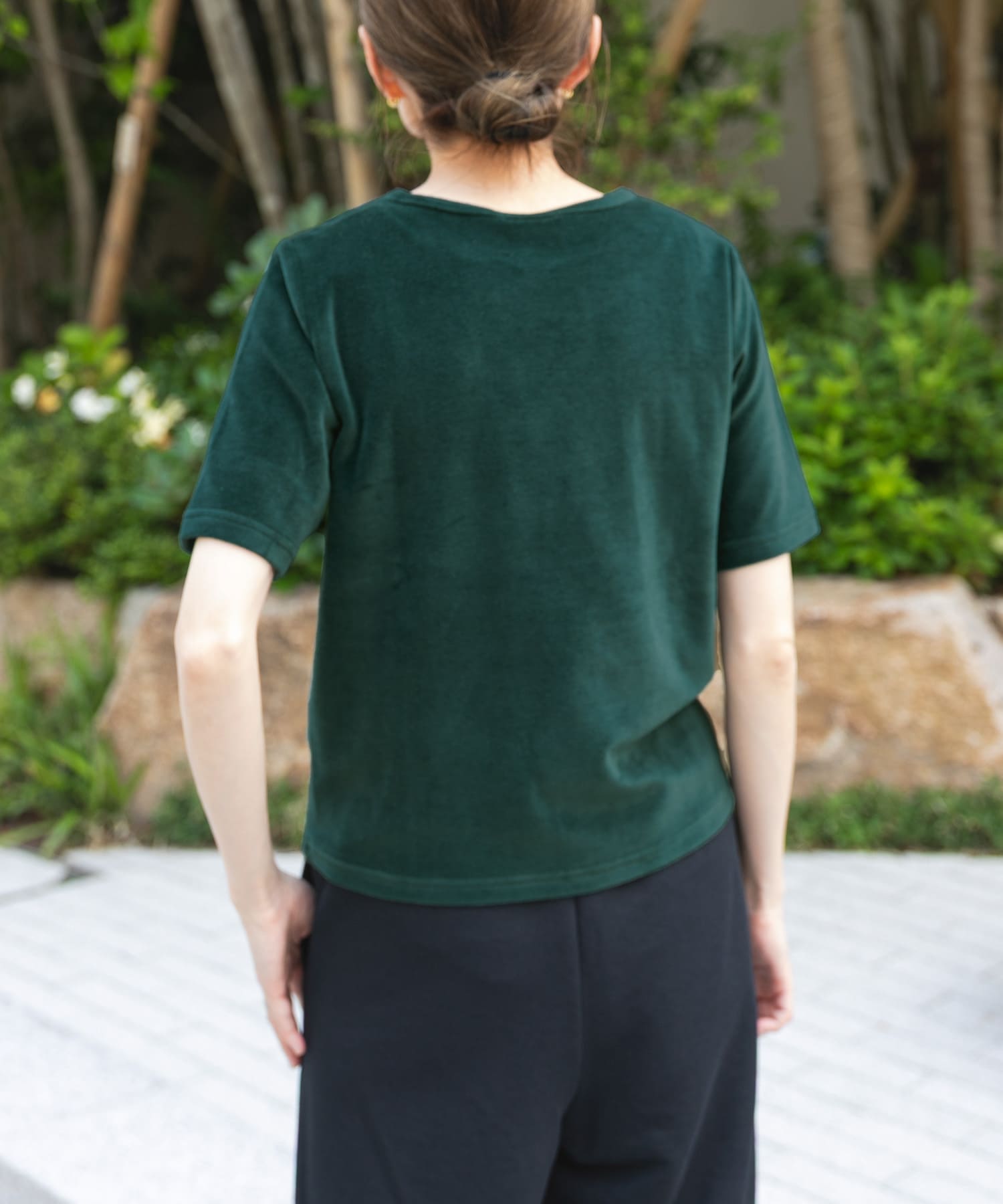FORK&SPOON　ベロアショートスリーブTシャツ