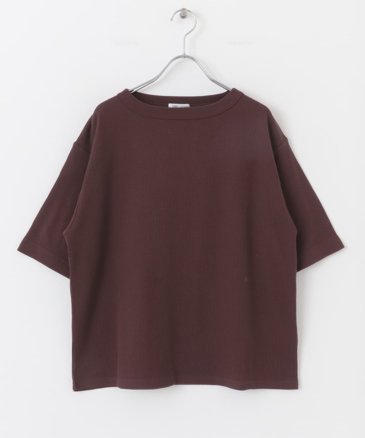 FORK&SPOON　ミニワッフル5分袖Tシャツ BORDEAUX 1