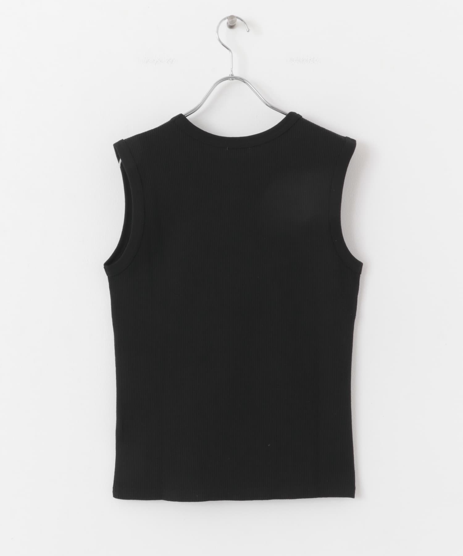 FORK&SPOON　ミニワッフルノースリーブTシャツ BLACK 1