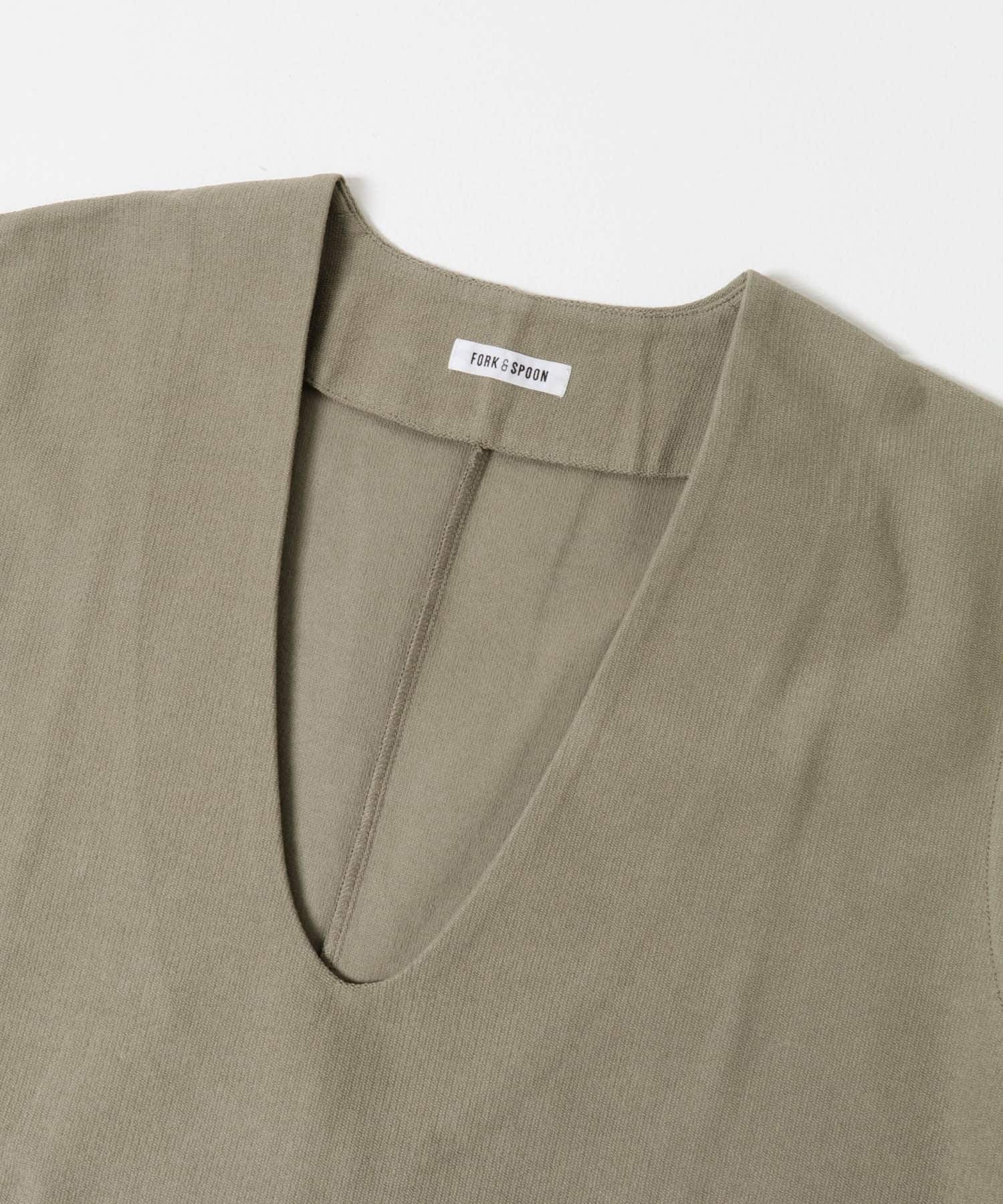 FORK&SPOON　ジャガードUネックベスト KHAKI 1
