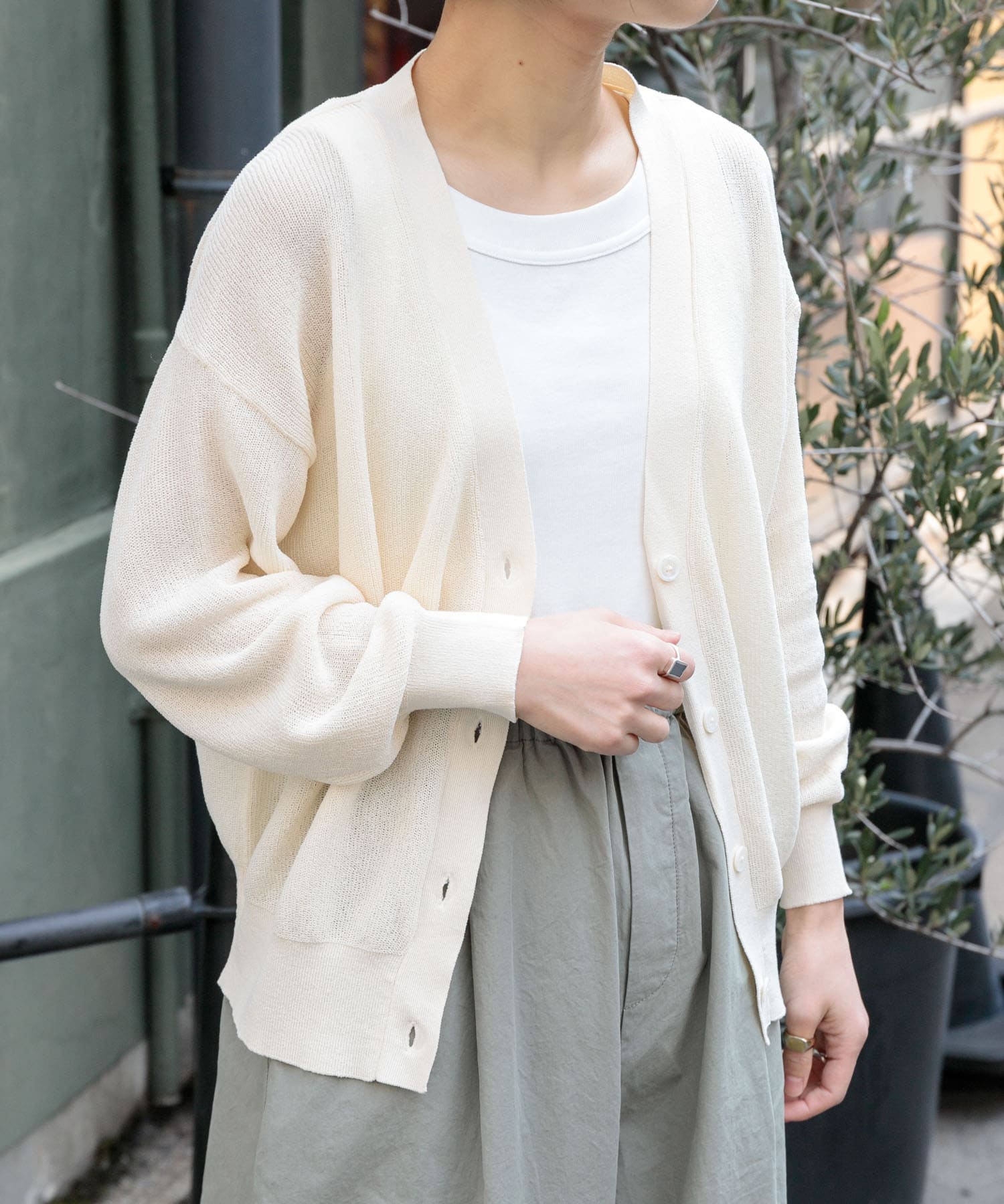 FORK&SPOON　ペーパーニットカーディガン