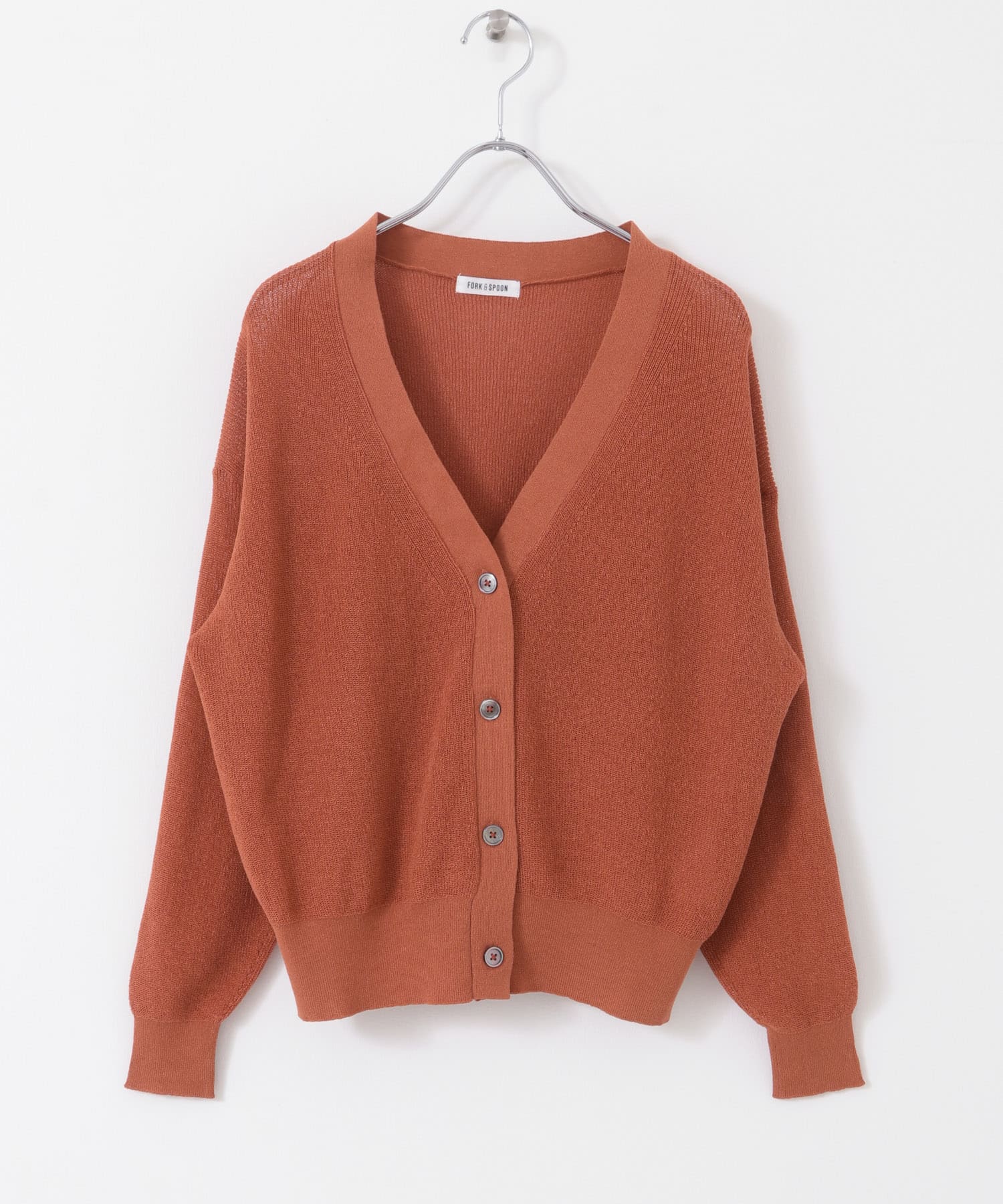 FORK&SPOON　ペーパーニットカーディガン TERRACOTTA 1