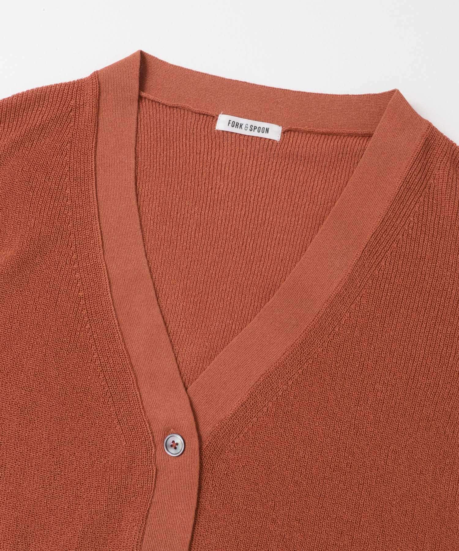 FORK&SPOON　ペーパーニットカーディガン TERRACOTTA 1