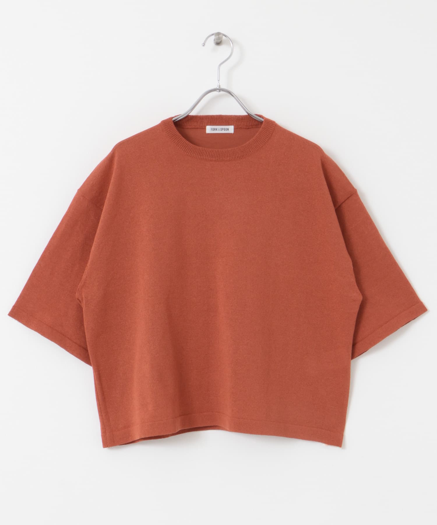 FORK&SPOON　ペーパーニットTシャツ TERRACOTTA 1