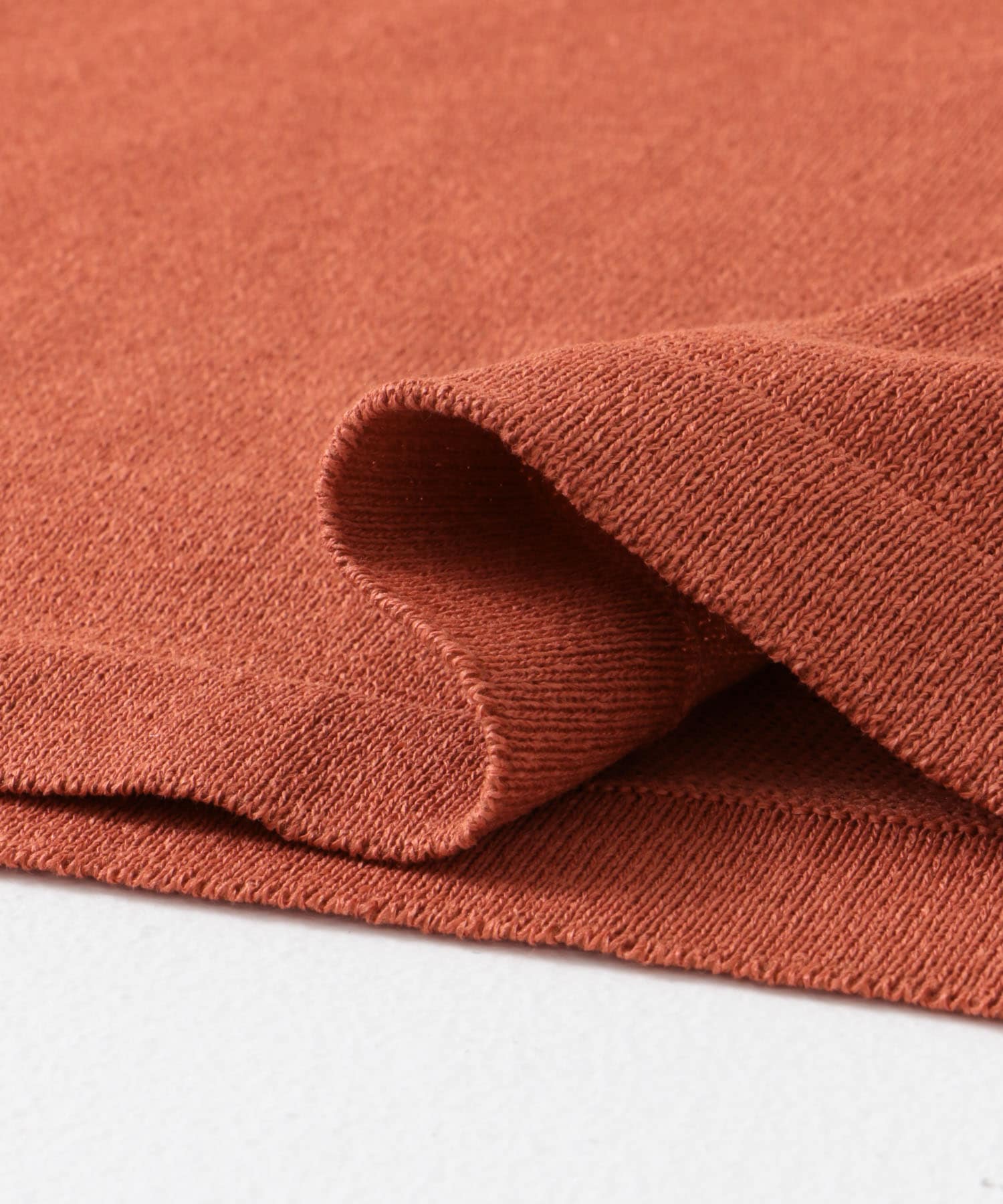 FORK&SPOON　ペーパーニットTシャツ TERRACOTTA 1
