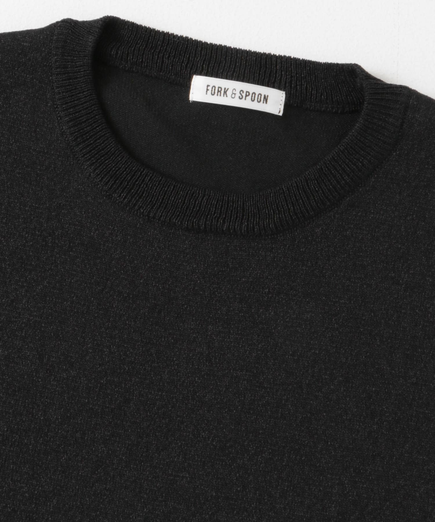 FORK&SPOON　ペーパーニットTシャツ BLACK 1