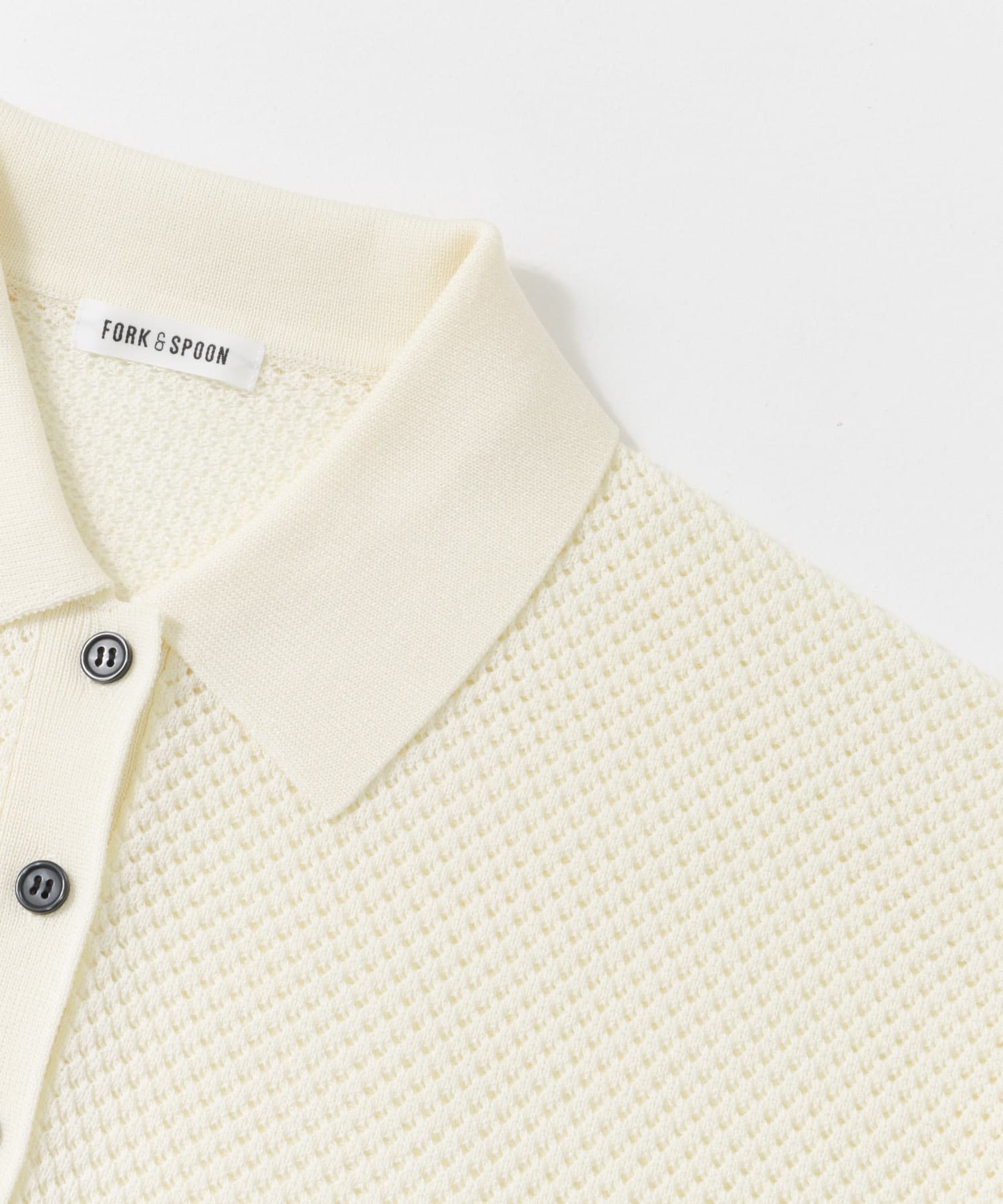 今季完売‼︎アーバンリサーチドアーズ　メッシュパターンニットポロシャツ新品タグ付☆ FORK&SPOON メッシュパターンニットポロシャツ(1 RED): トップス