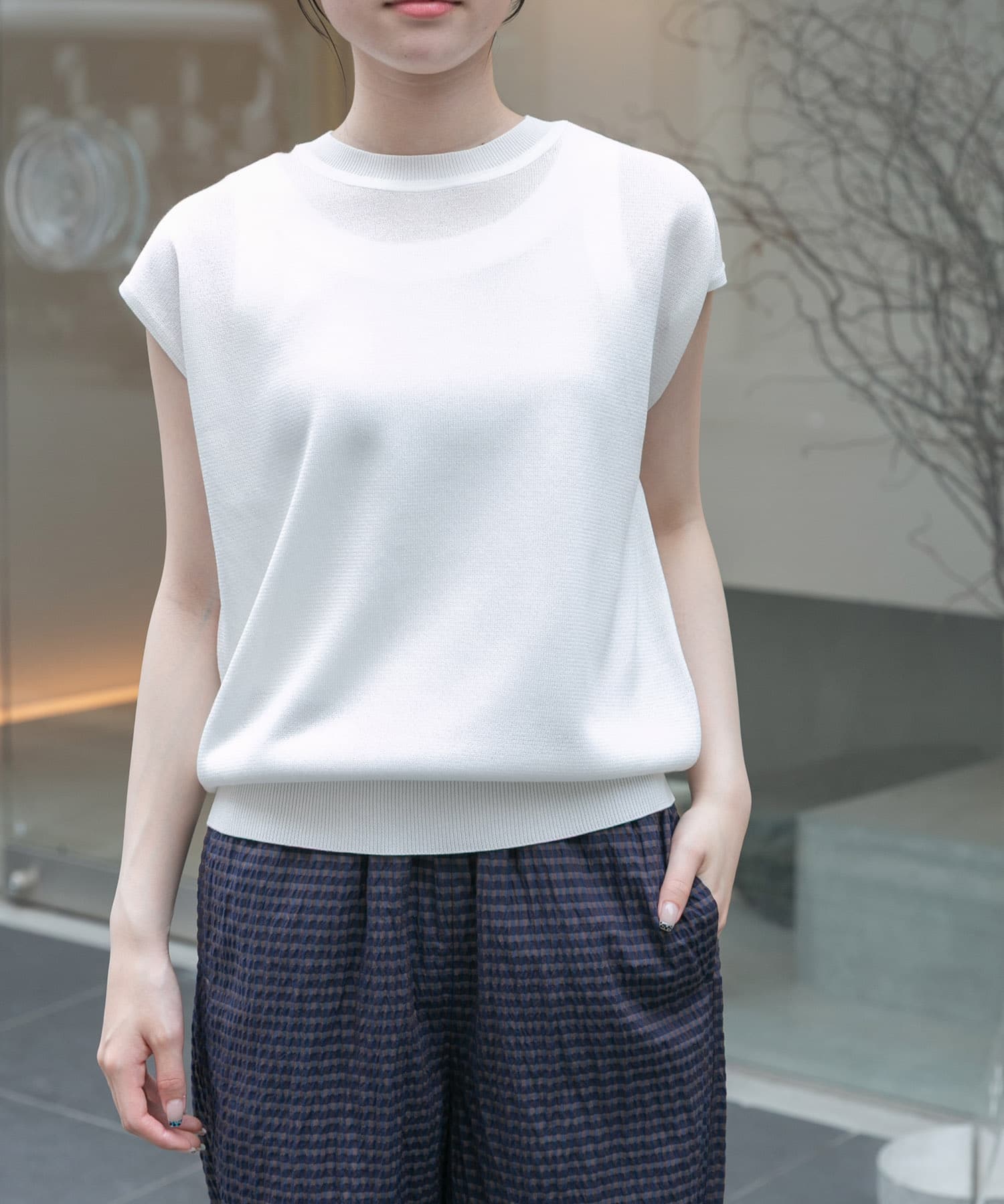 FORK&SPOON　LEVITAノースリーブニットプルオーバー