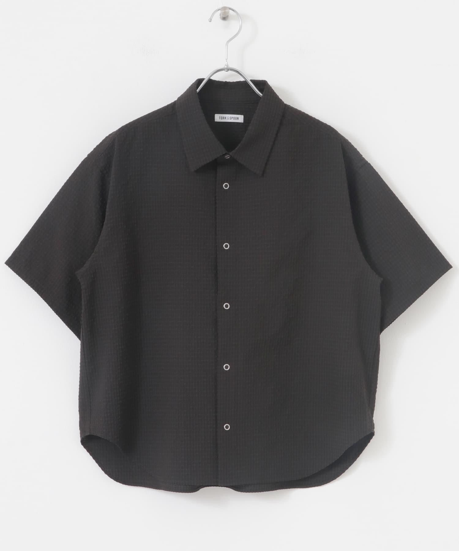 FORK&SPOON　アニヴェンサッカーシャツ DARKBROWN 1