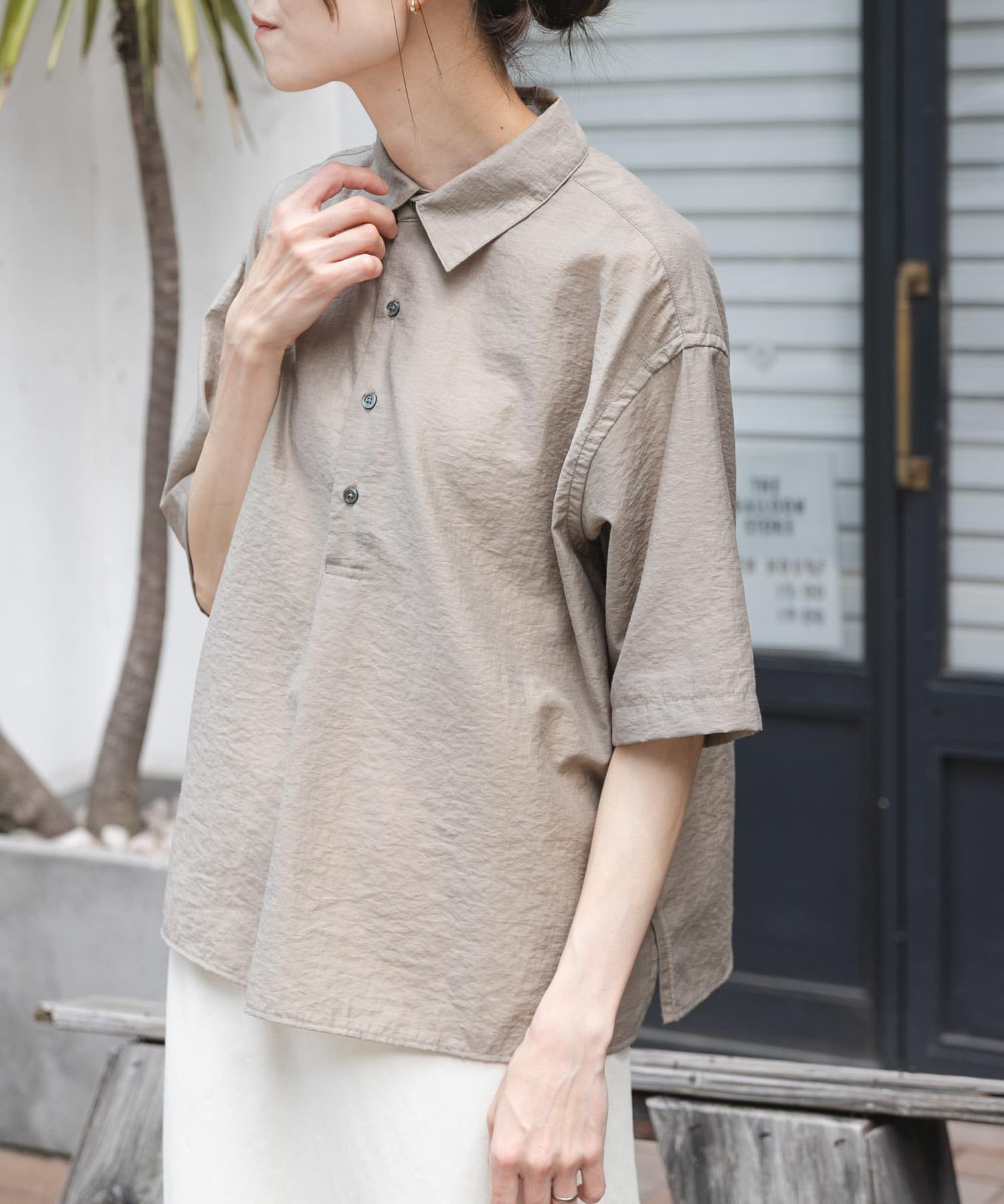 FORK&SPOON　Nylon Woolプルオーバーシャツ