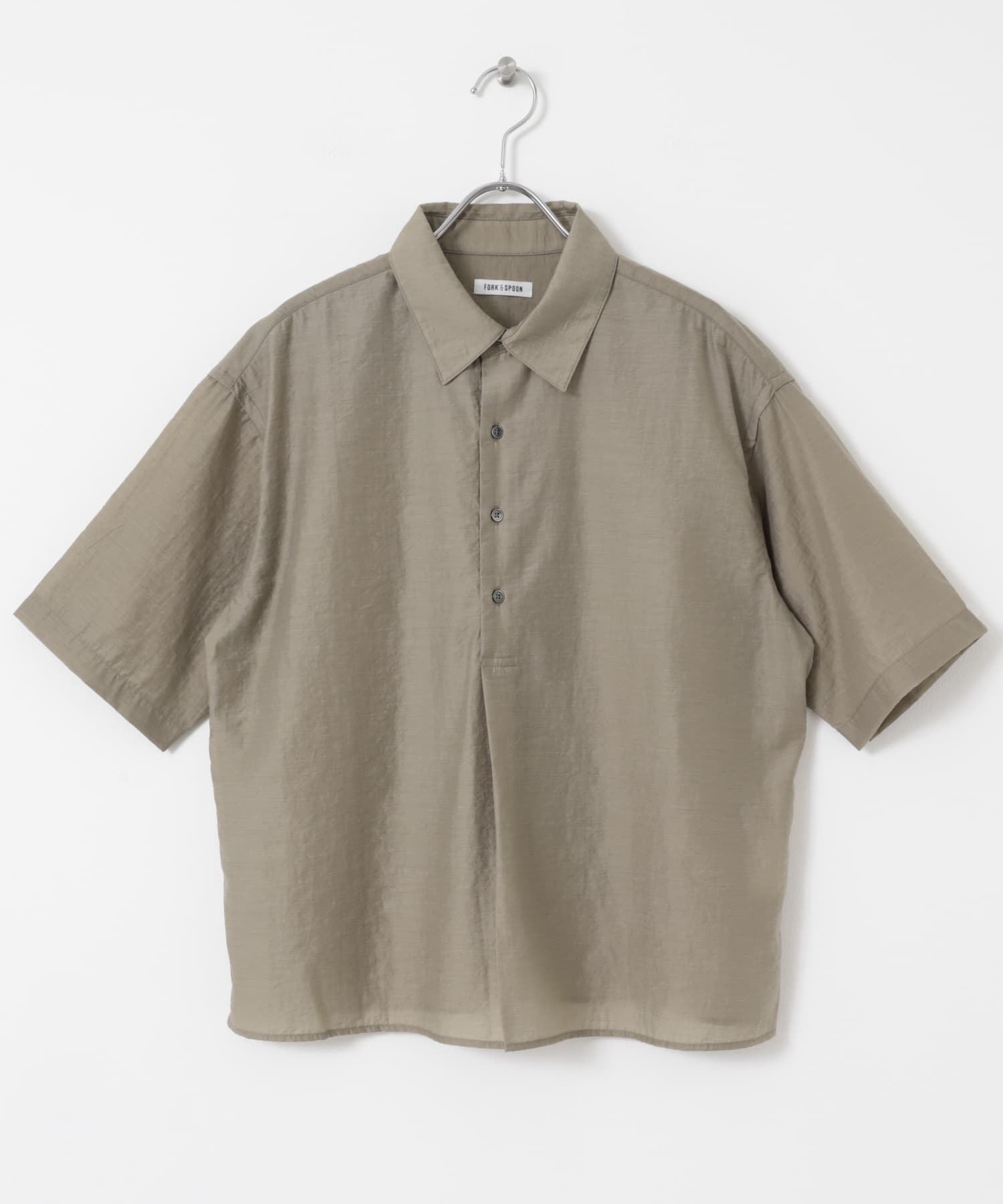 FORK&SPOON　Nylon Woolプルオーバーシャツ TAUPE 1
