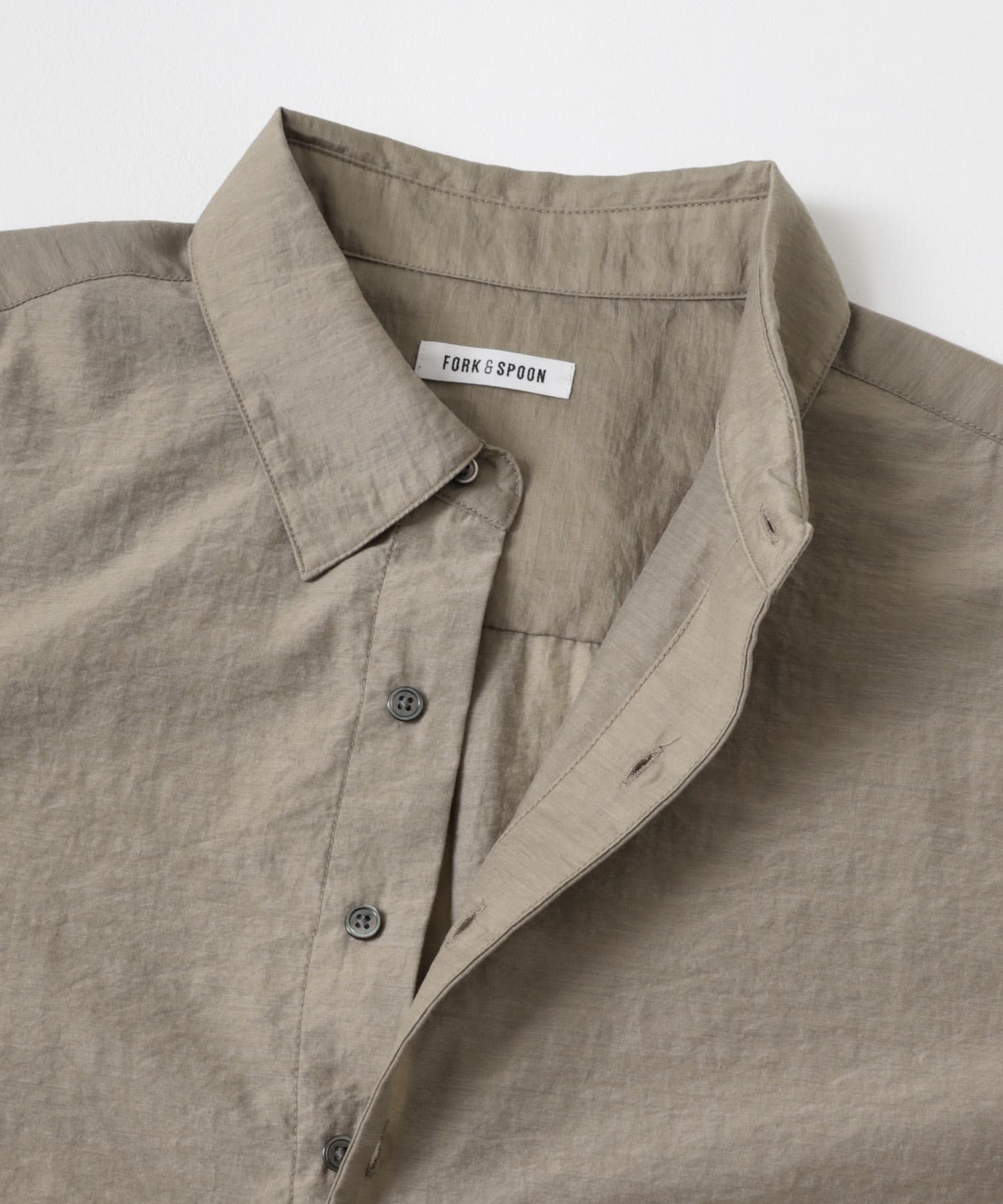 FORK&SPOON　Nylon Woolプルオーバーシャツ TAUPE 1