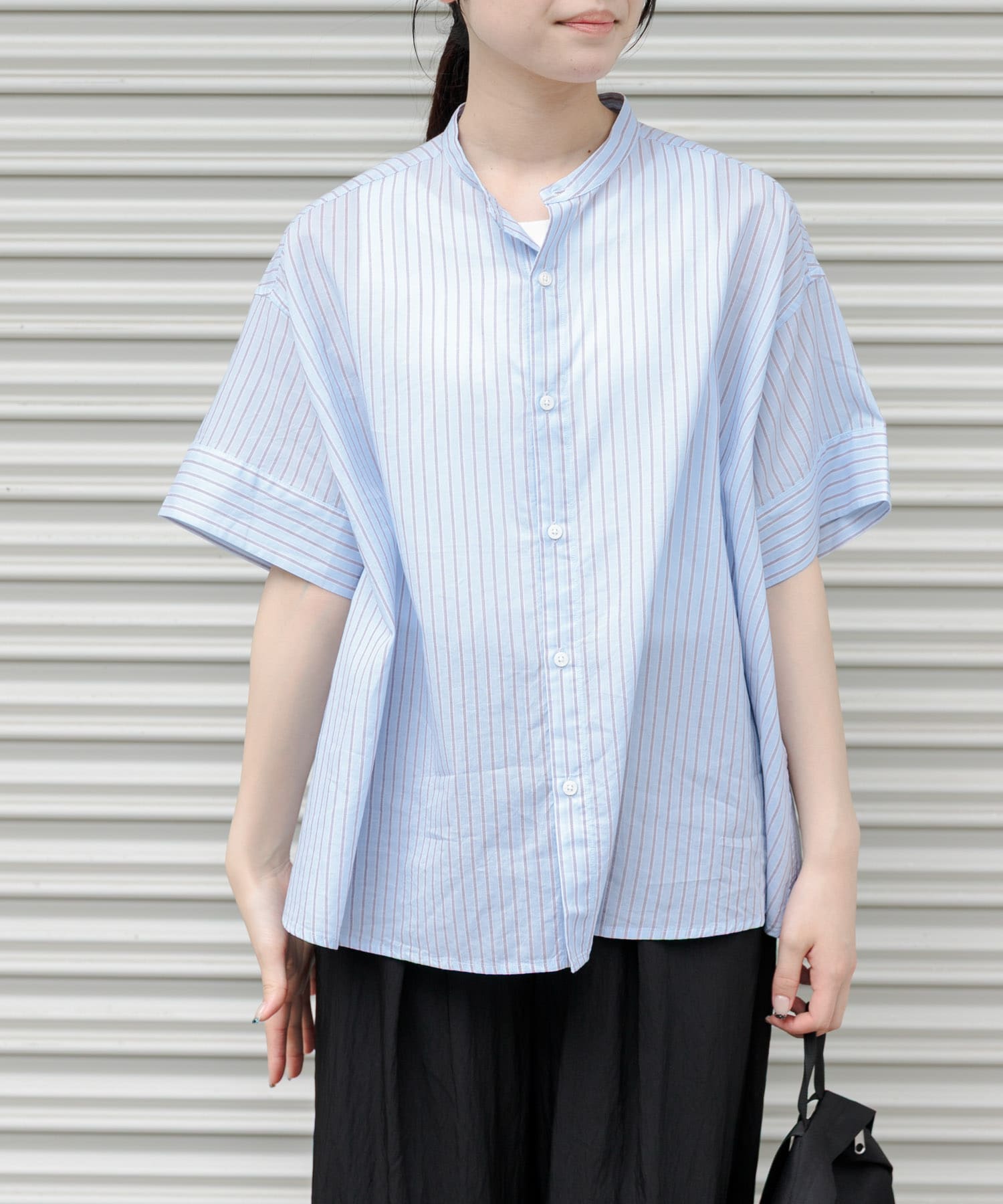 FORK&SPOON　ワイド5分袖シャツ