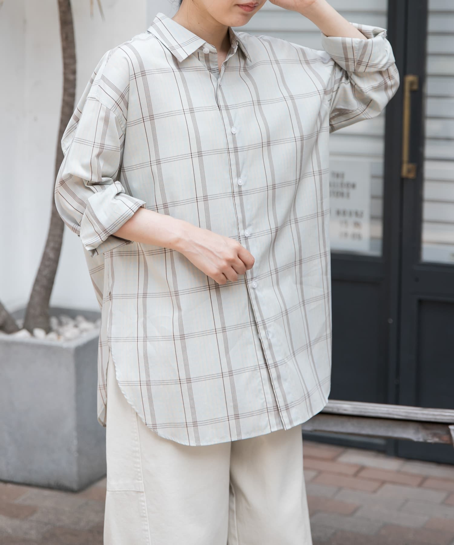 FORK&SPOON　レギュラーカラーチェックシャツ