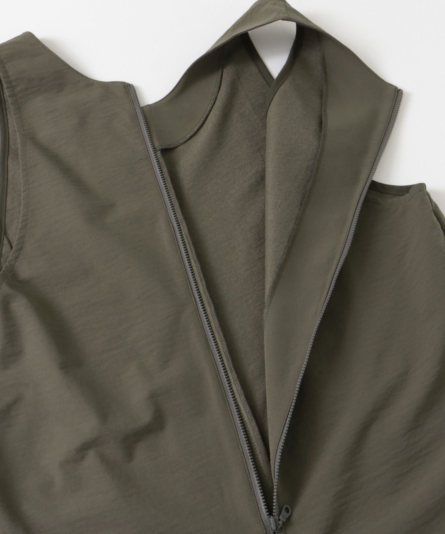 FORK&SPOON　フロントジップオールインワン BROWNKHAKI 1