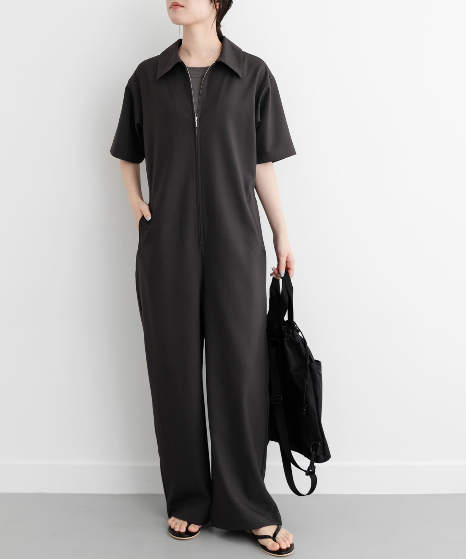 FORK&SPOON　5分袖オールインワン