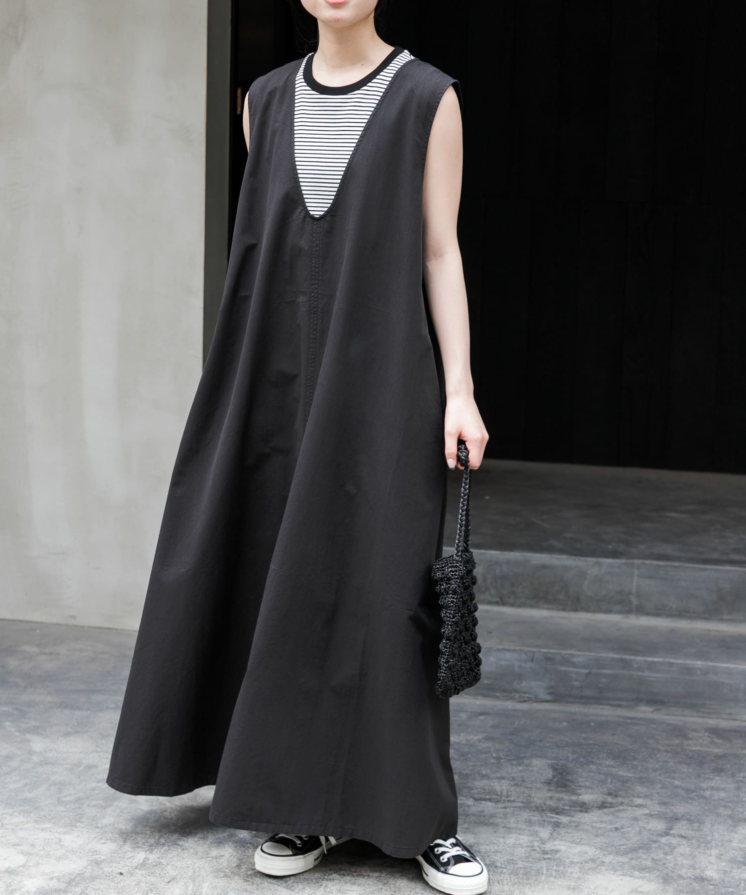 FORK&SPOON　テントラインUネックワンピース