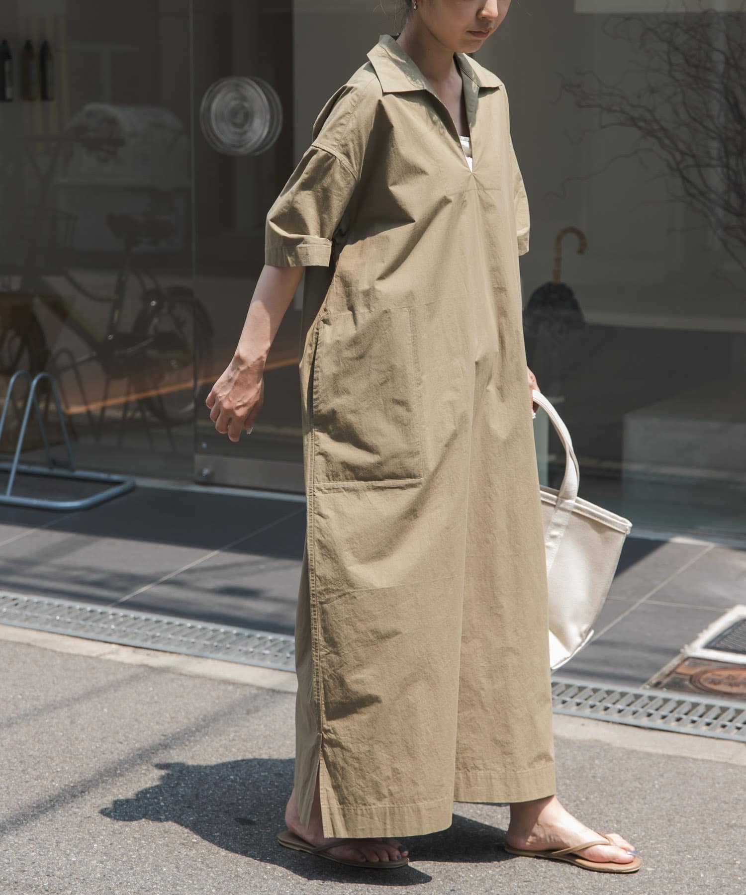 FORK&SPOON　スキッパーワンピース