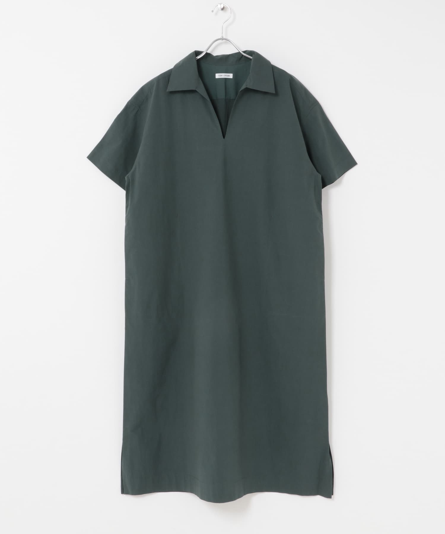 FORK&SPOON　スキッパーワンピース DARKGREEN 1