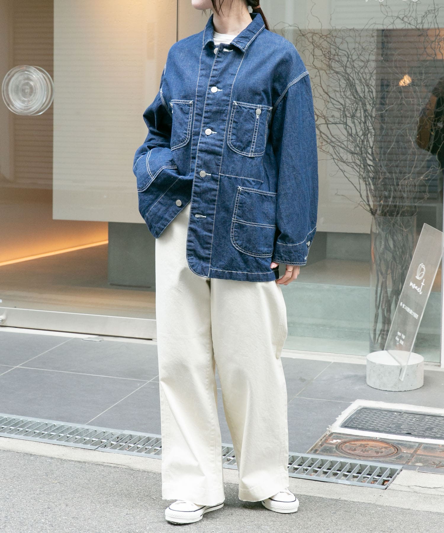 新品!!UR アーバンリサーチ 裏起毛 麻混 カバーオール カーキ 38 (M) 送料510円☆URBAN RESEARCH ジャケット リネン スプリング 春物 ka★ ITEMS URBANRESEARCH（アイテムズ アーバンリサーチ）の「『UR GREEN