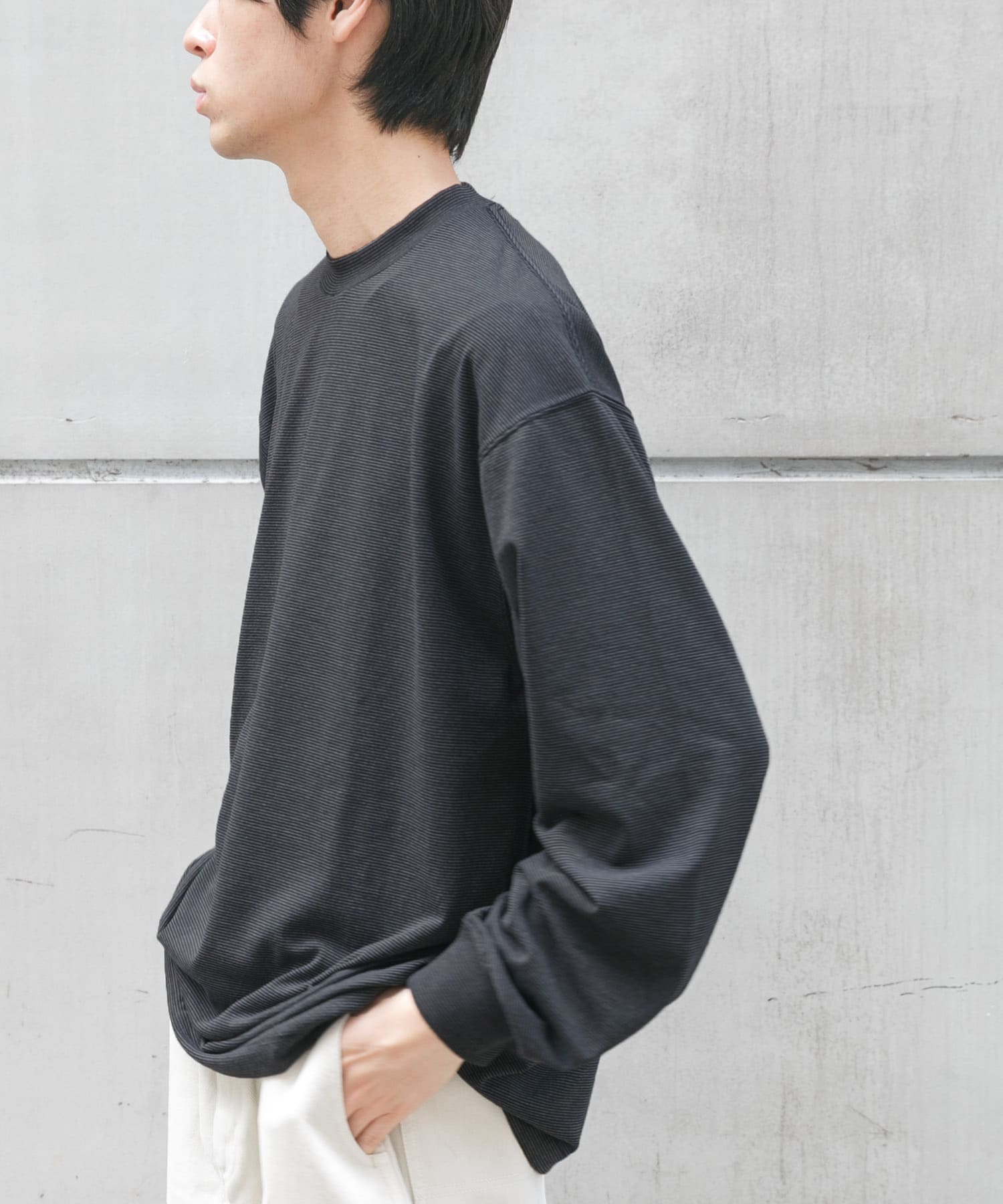 FORK&SPOON　CAVEボーダーロングスリーブTシャツ