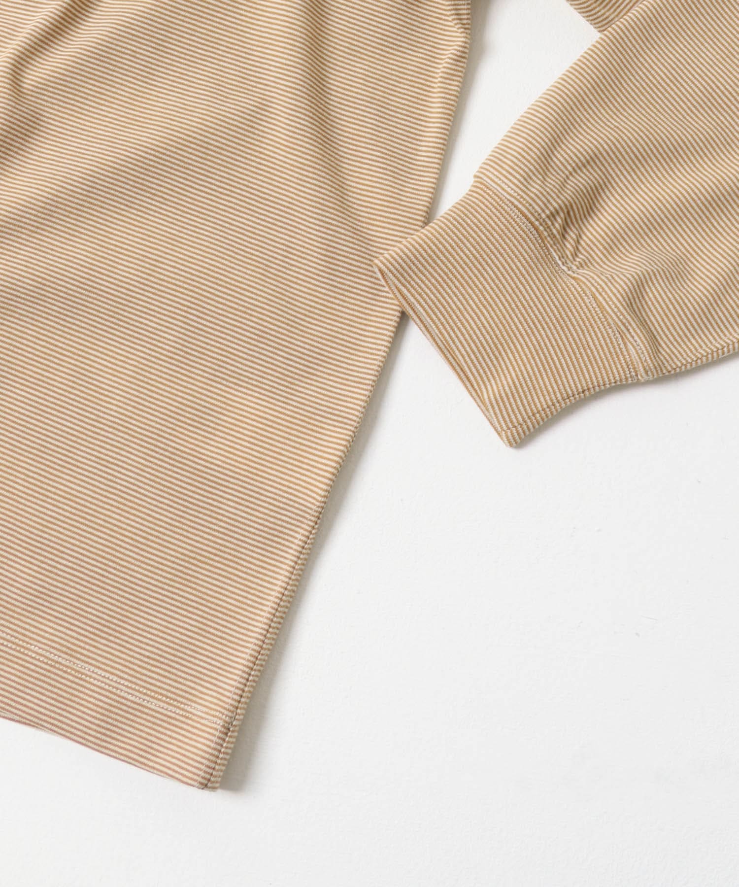 FORK&SPOON　CAVEボーダーロングスリーブTシャツ BEIGExOFF 4