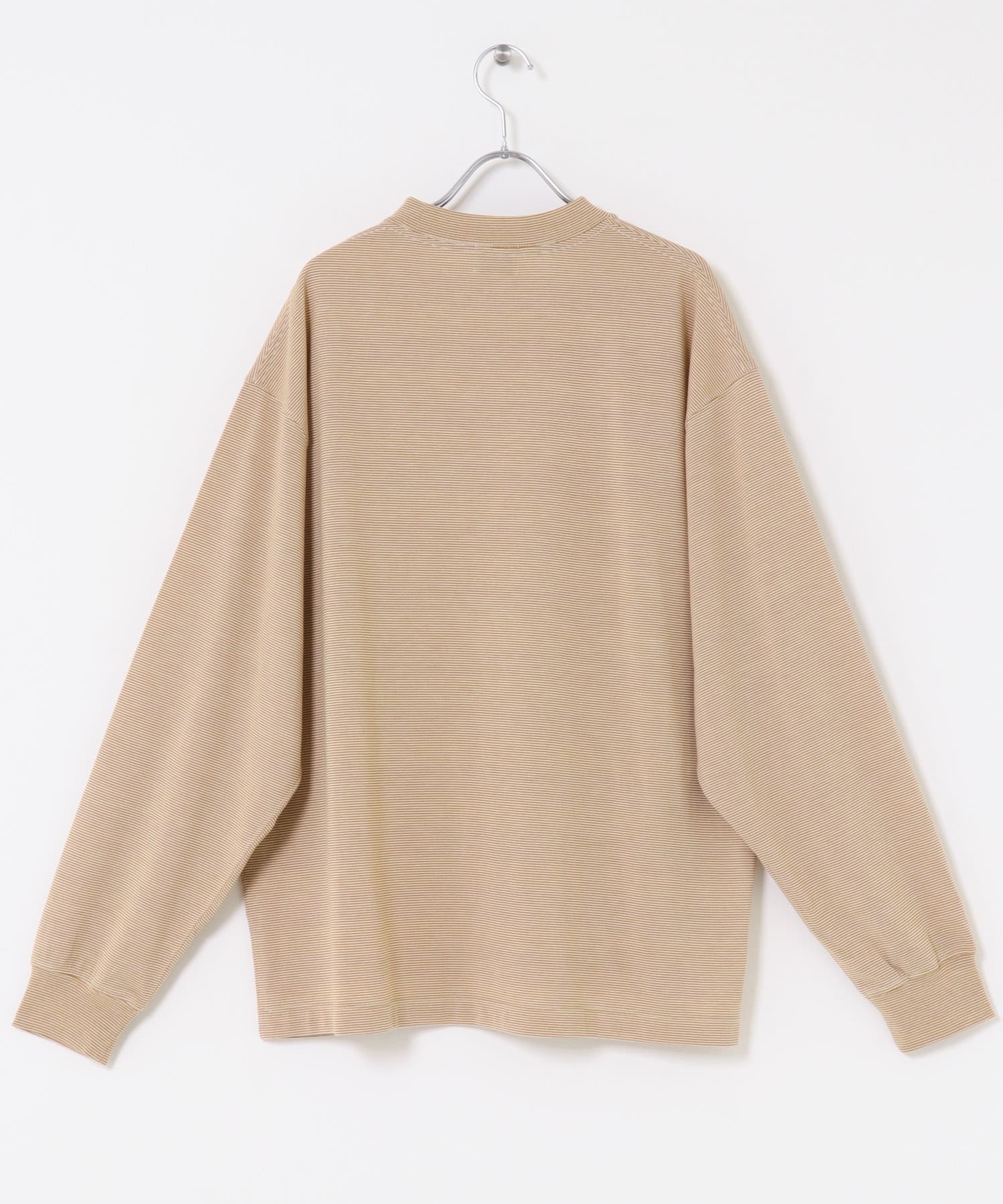 FORK&SPOON　CAVEボーダーロングスリーブTシャツ BEIGExOFF 4