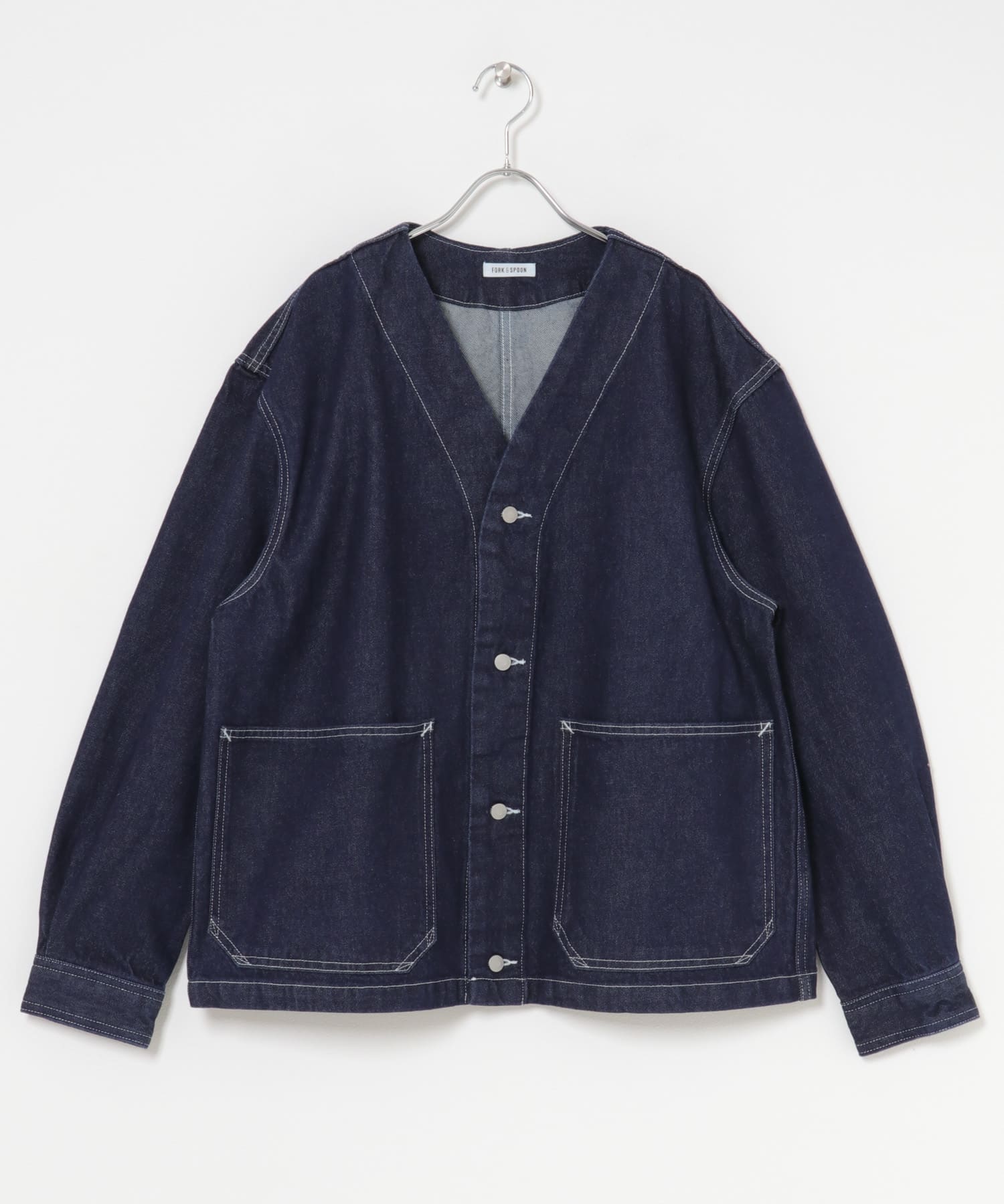 FORK&SPOON　JFデニムノーカラージャケット ONEWASH 4
