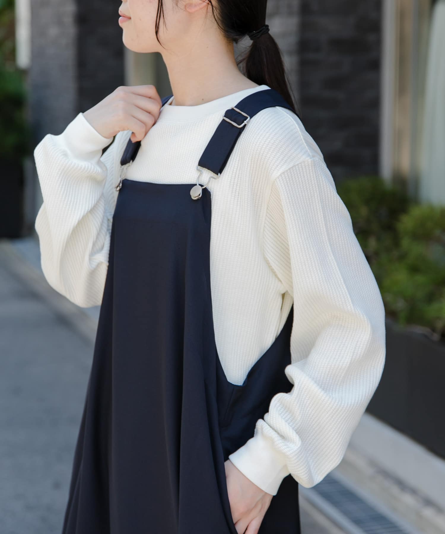 FORK&SPOON　変形ワッフルロングスリーブTシャツ