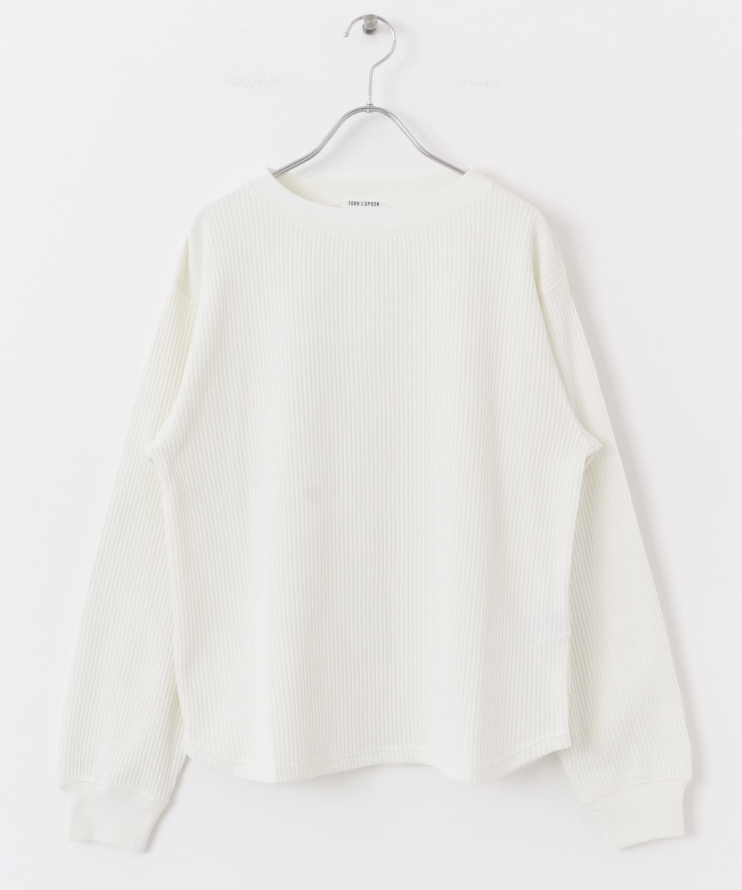 FORK&SPOON　変形ワッフルロングスリーブTシャツ IVORY 1