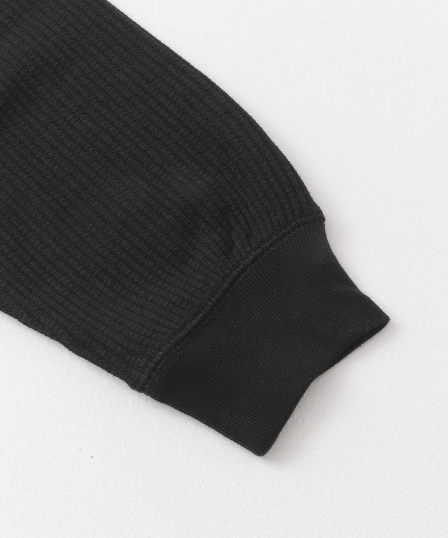 FORK&SPOON　変形ワッフルロングスリーブTシャツ BLACK 1