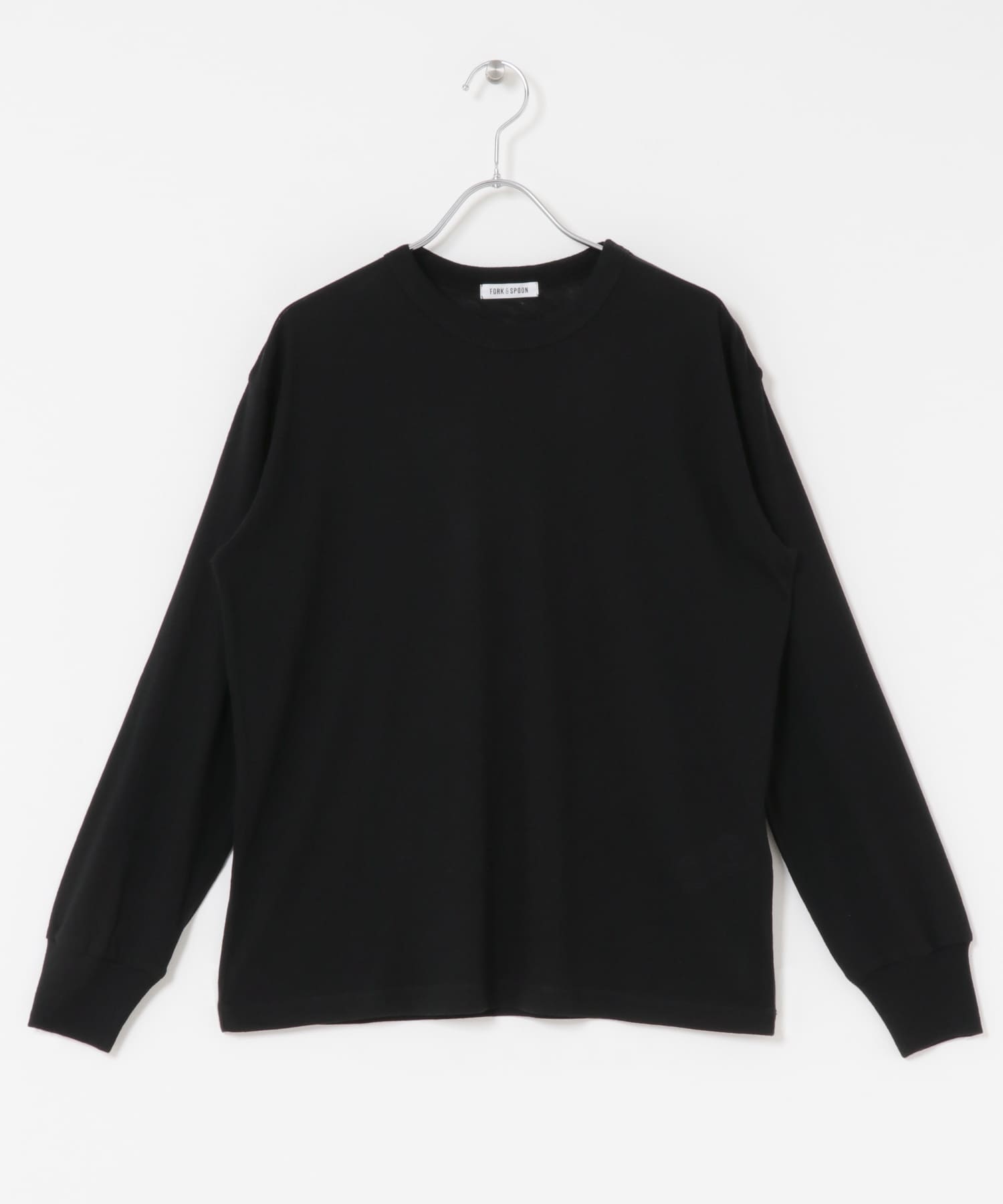 FORK&SPOON　ウール混クルーネックカットソー BLACK 1