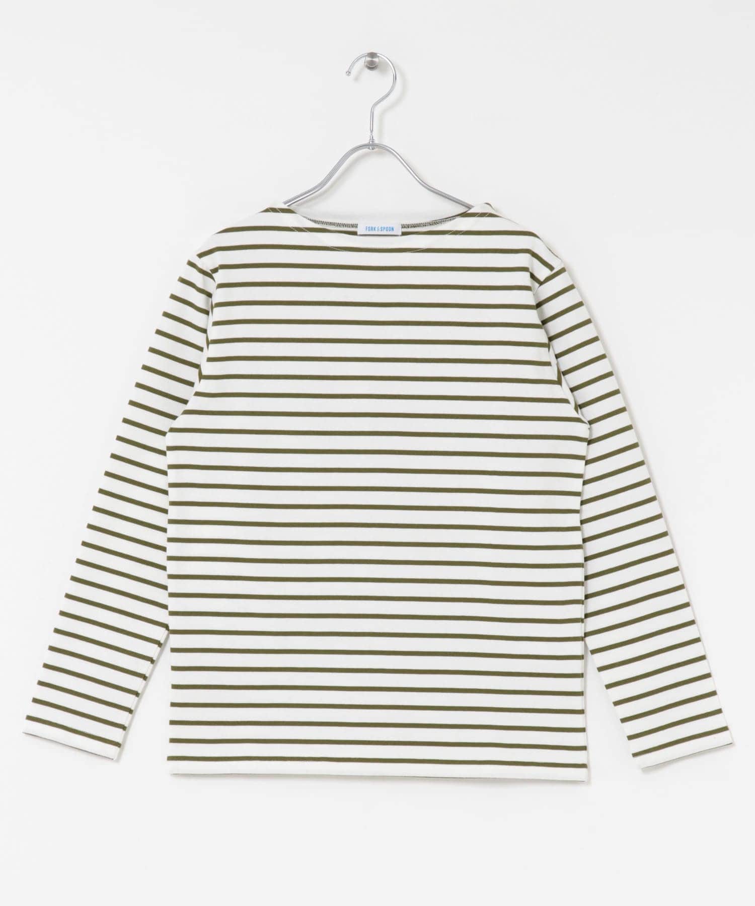 FORK&SPOON　ボートネックボーダー OFF×GRN 1