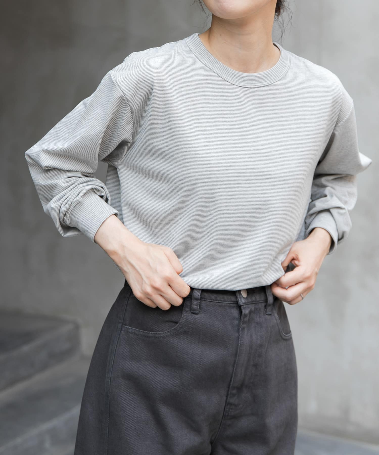 FORK&SPOON　CAVEボーダーロングスリーブTシャツ