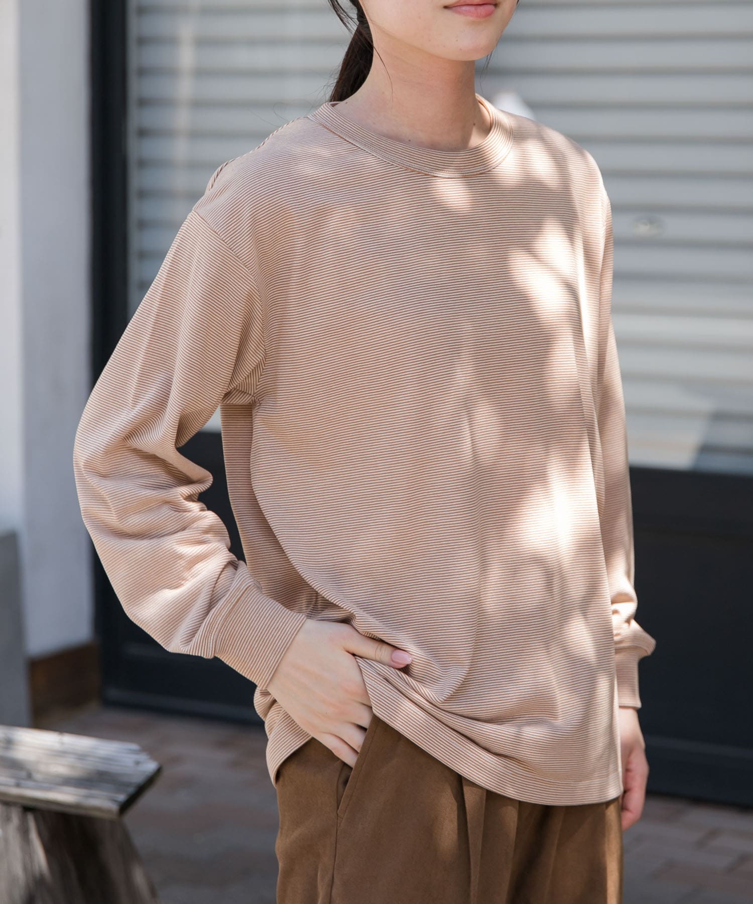 FORK&SPOON　CAVEボーダーロングスリーブTシャツ