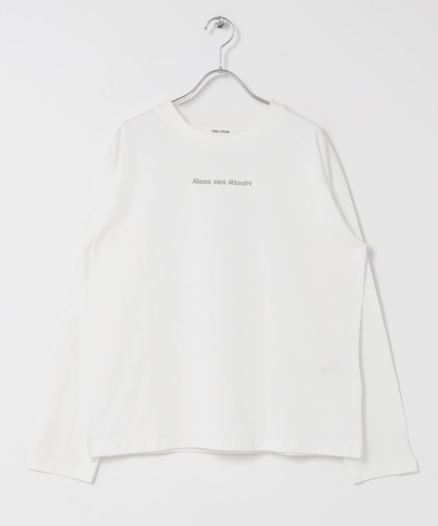 FORK&SPOON　フォームプリントロングスリーブTシャツ OFFxGRY 1