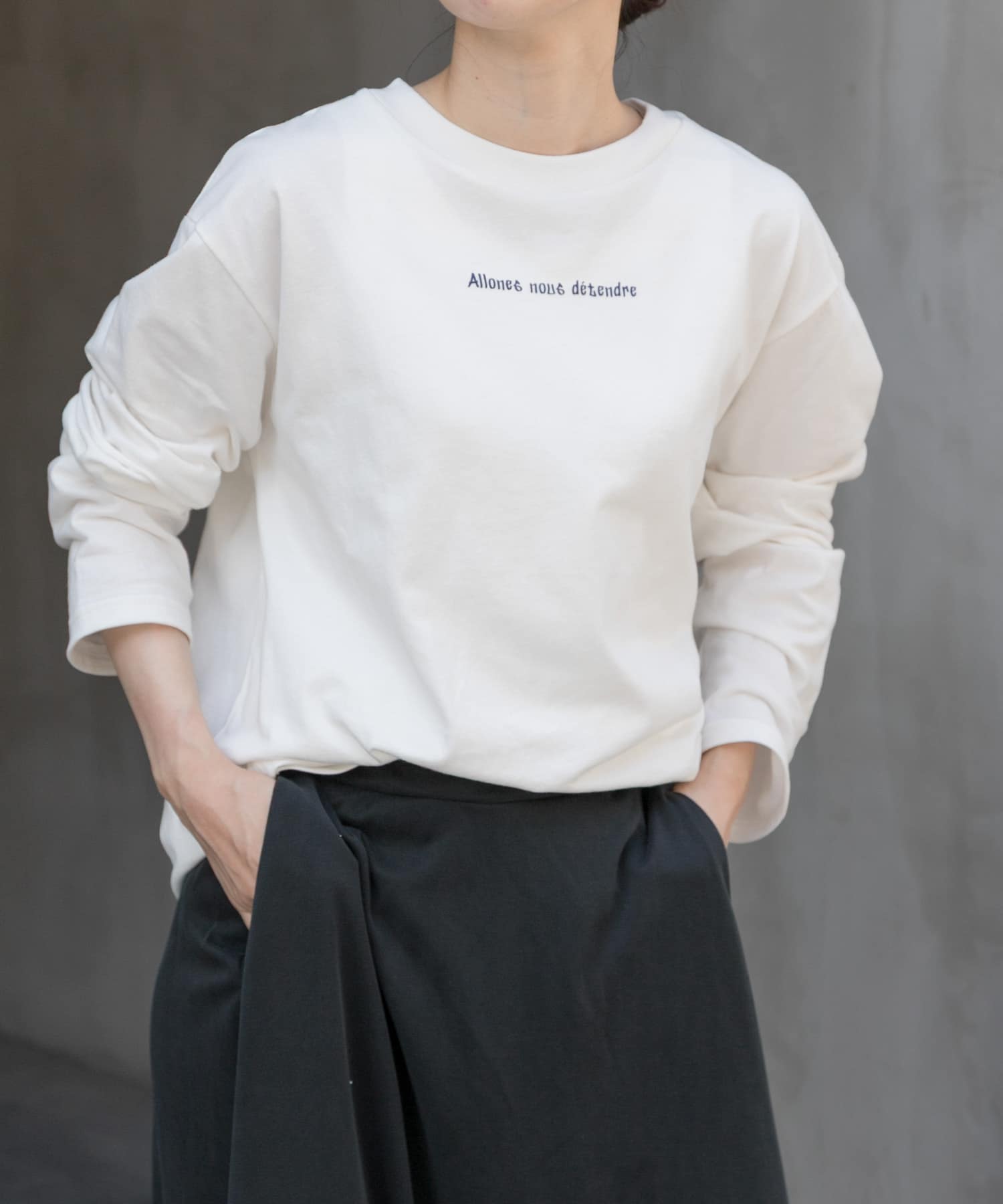 FORK&SPOON　フォームプリントロングスリーブTシャツ