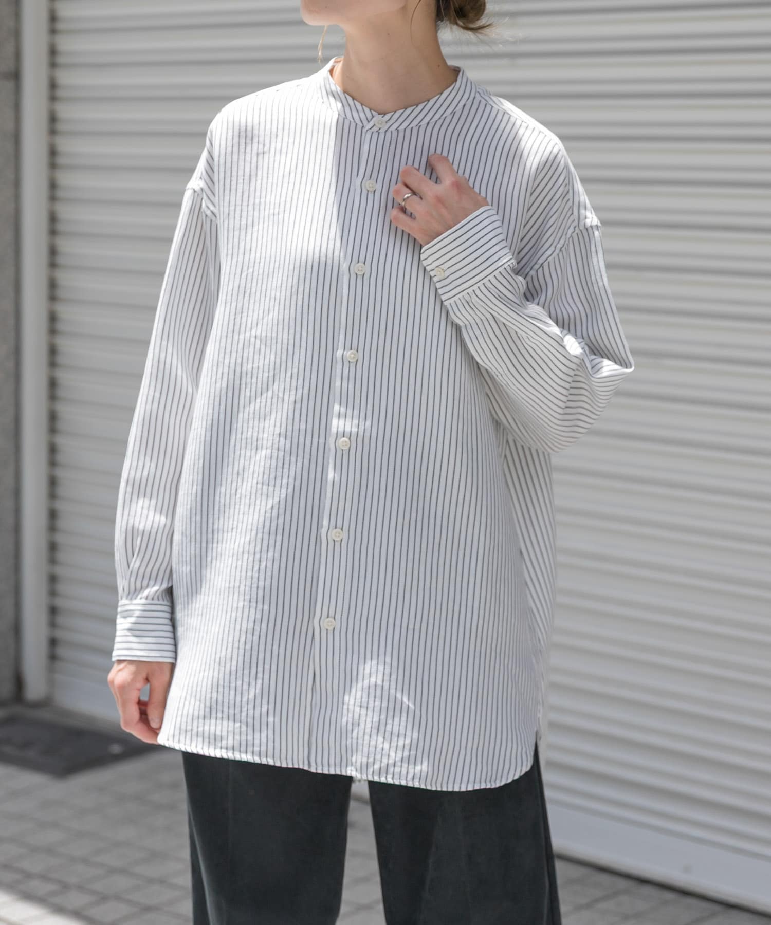 FORK&SPOON バンドカラーダブルクロスシャツ(1 OFF): トップス｜URBAN