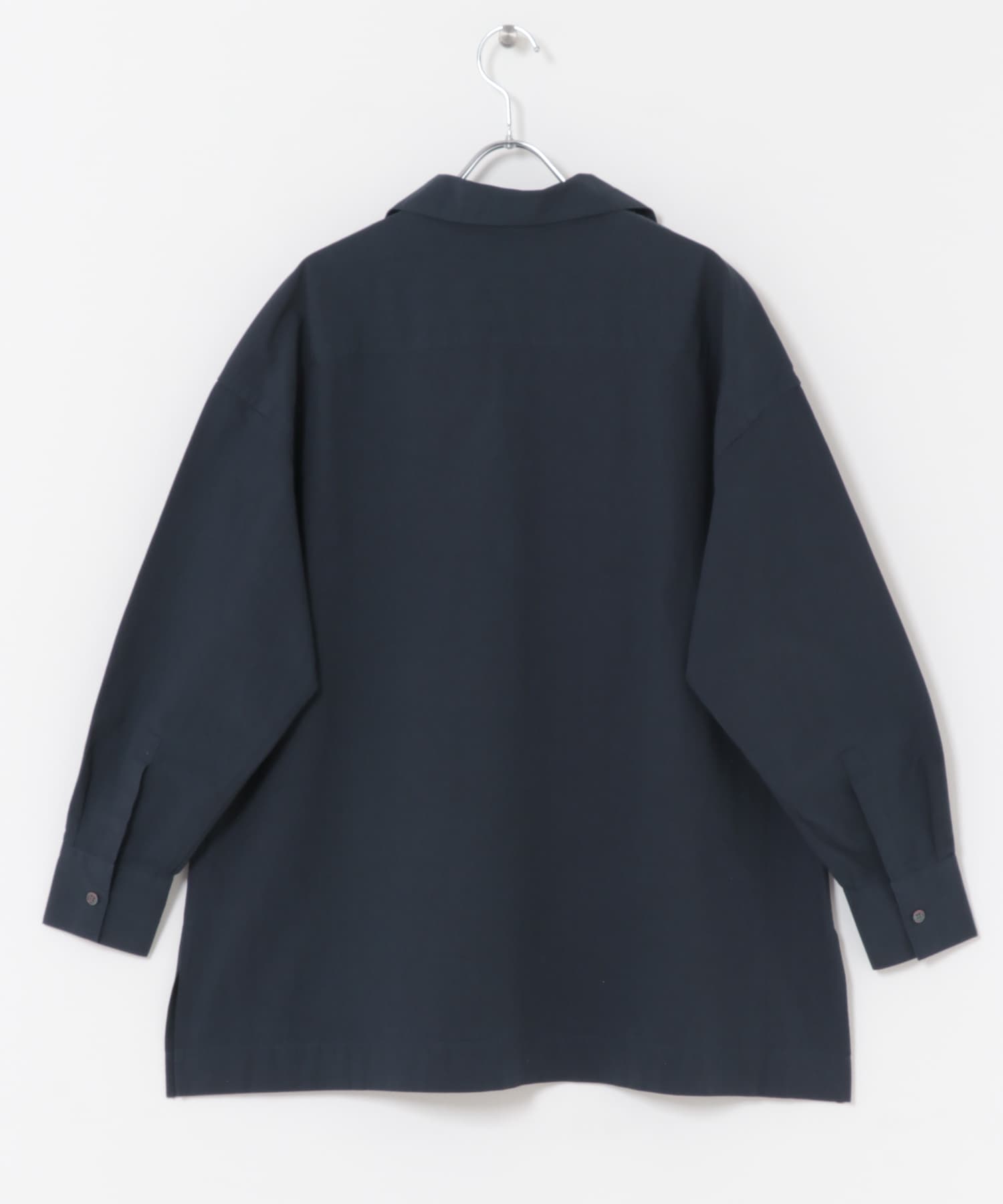 FORK&SPOON　スキッパーロングシャツ NAVY 1