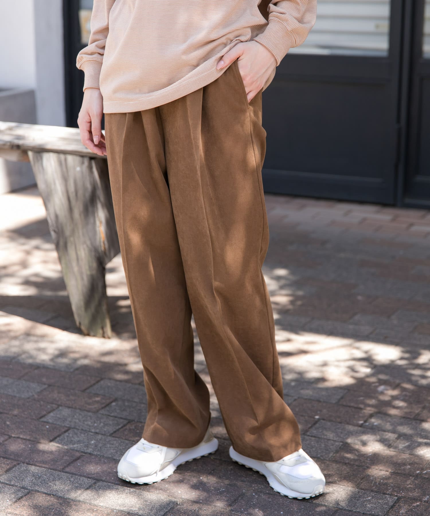 FORK&SPOON　スエードライクパンツ