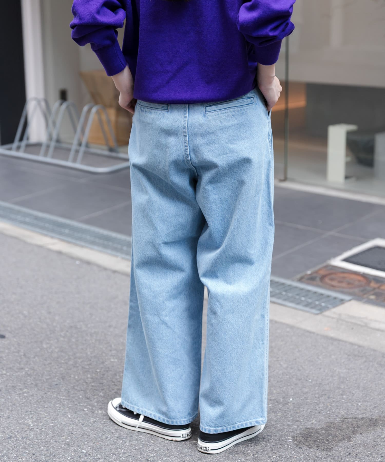 FORK&SPOON JFデニムベルトセットルーズパンツ(1 ONEWASH): ボトム