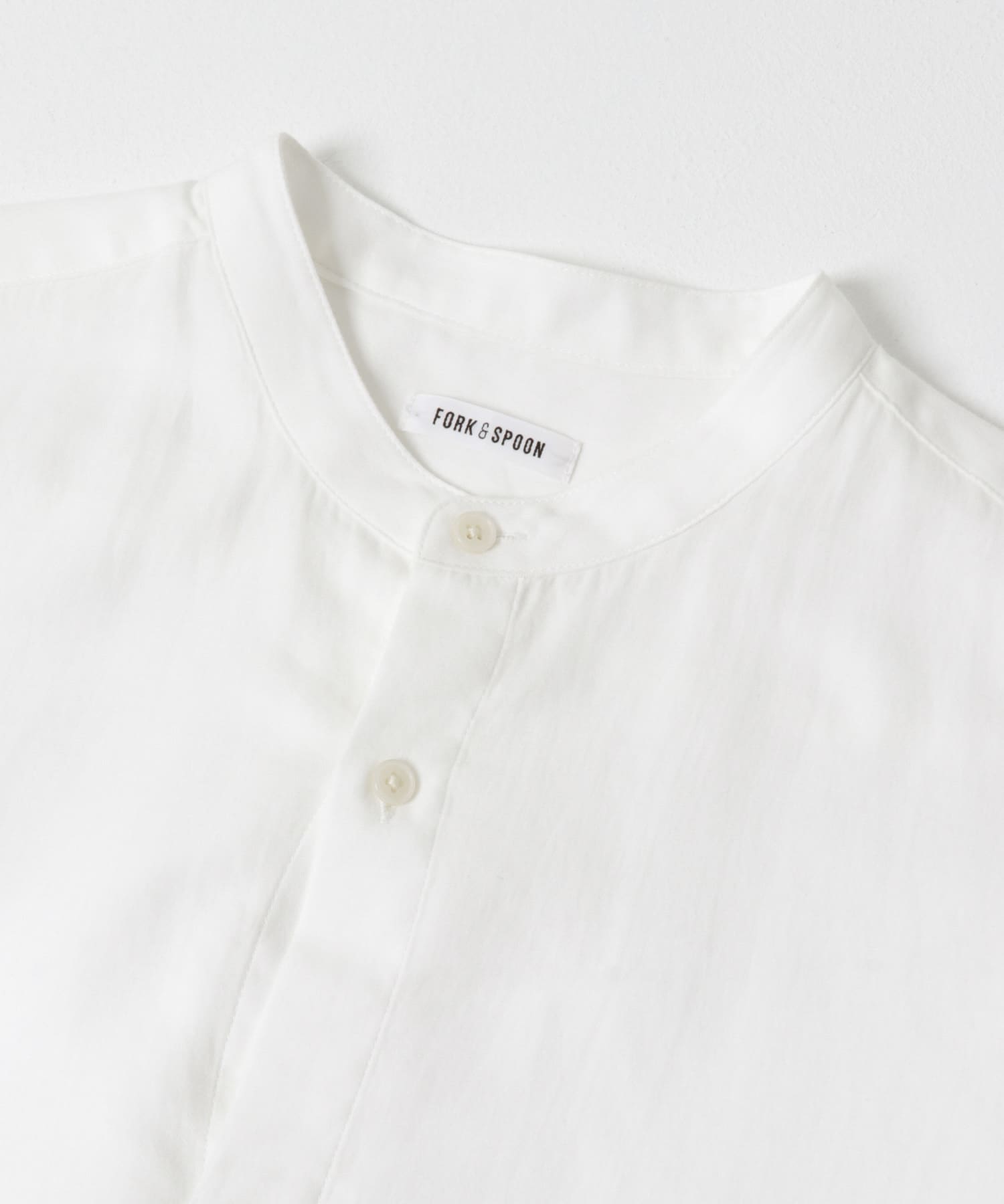 FORK&SPOON　バンドカラーダブルクロスシャツワンピース OFF 1