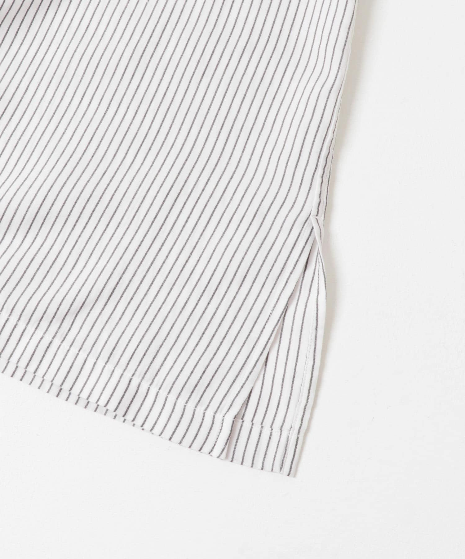 FORK&SPOON　バンドカラーダブルクロスシャツワンピース STRIPE 1