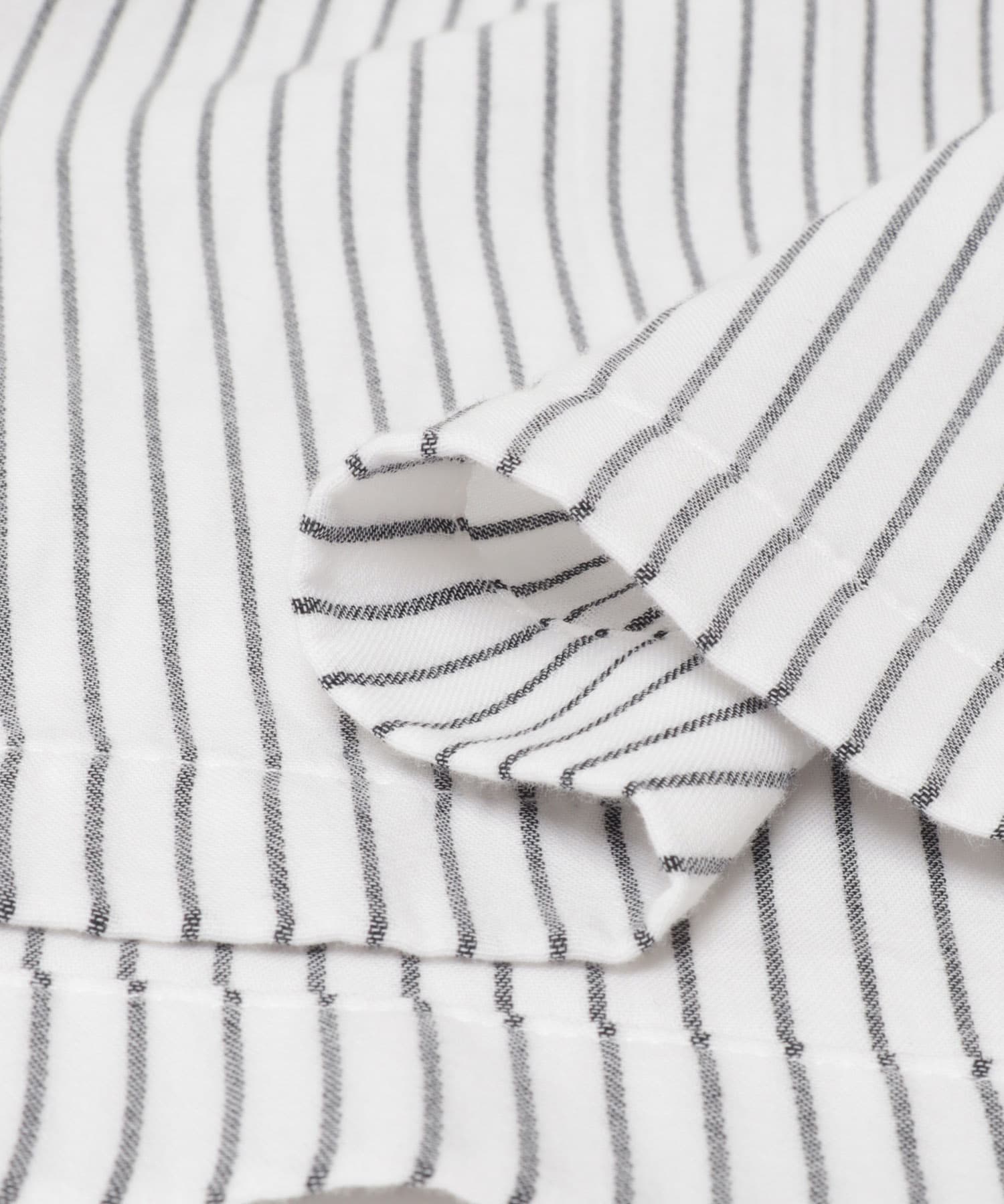 FORK&SPOON　バンドカラーダブルクロスシャツワンピース STRIPE 1